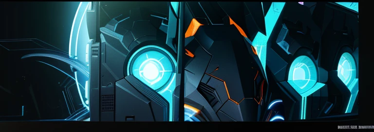 Close-up of a set of three different colored lights, Complex luminous mecha, Super detailed game art, fractal thunder and Mumford, and Mumford. octane rendering, and Mumford. Virtual rendering, Fractal Ninja Background, and Mumford and alex grey style, and Mumford. 8 k octane rendering, Ultra-detailed digital art, anton fadeev and and Mumford