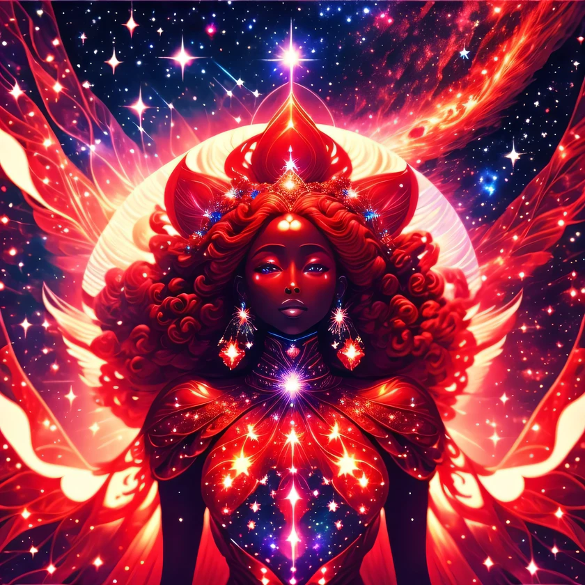 "(best quality, highres, vivid colors:1.2), ultra-detailed, a goddess made of stars and space, red color scheme, cosmic beauty, ethereal presence, radiant glow, flowing celestial dress, mesmerizing eyes, starry hair, celestial crown, majestic aura, captivating beauty, cosmic power, otherworldly grace, celestial backdrop, divine energy, cosmic magic, celestial glow, sparkling stars, intergalactic beauty, fiery red hues, celestial goddess, cosmic queen, red nebula, heavenly figure, celestial elegance, cosmic enchantment, resplendent beauty, starry universe, cosmic creation, celestial radiance, red cosmic essence, cosmic harmony, celestial serenity, red cosmic fire, divine connection, cosmic transformation, red cosmic dust, celestial symphony, red cosmic illumination"