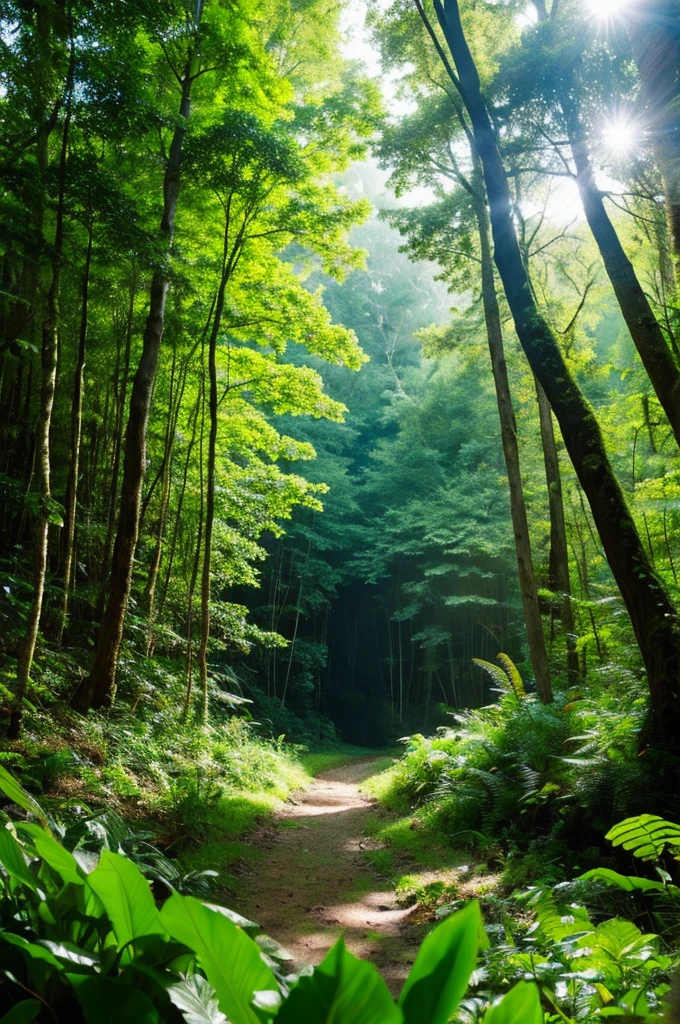 highest quality,Deep woods,in the forest,jungle,deep green,Nature,mysterious landscape