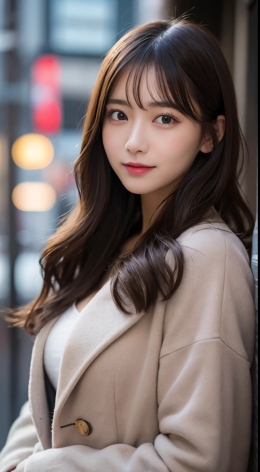 table top, highest quality, shape, Super detailed, finely, High resolution, 8k wallpaper, 完璧なダイナミックな構shape, beautiful and detailed eyes, Gorgeous and stylish black fluffy latest trend Tokyo winter clothes,ランダムなcute髪,small breasts,natural color lip, bold sexy pose,smile、20 year old girl、cute、sexy shot looking at camera,Always blur the background,perfect and beautiful face,Take only the face,美しくdetailed face、slim face and style,Big eyes、do gal makeup,real photos、luxury brand mink coat、 (get closer to the face, enlarge the face, face focus:1.0), break, (masterpiece, highest quality, Super detailed, detailed face, 8k)、real photos、perfect and beautiful face、blur the background