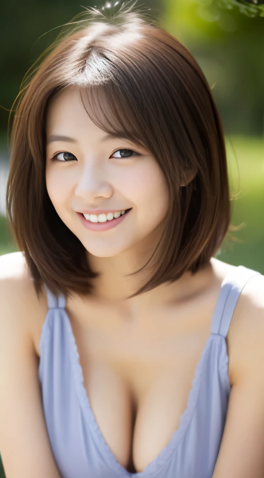 Japanese ),((beautiful girl)),cleavage,An expression that imagines something pleasant:1.2,(perfect body beauty:1.2),((perfect body)),(shy smile),beautiful teeth,
