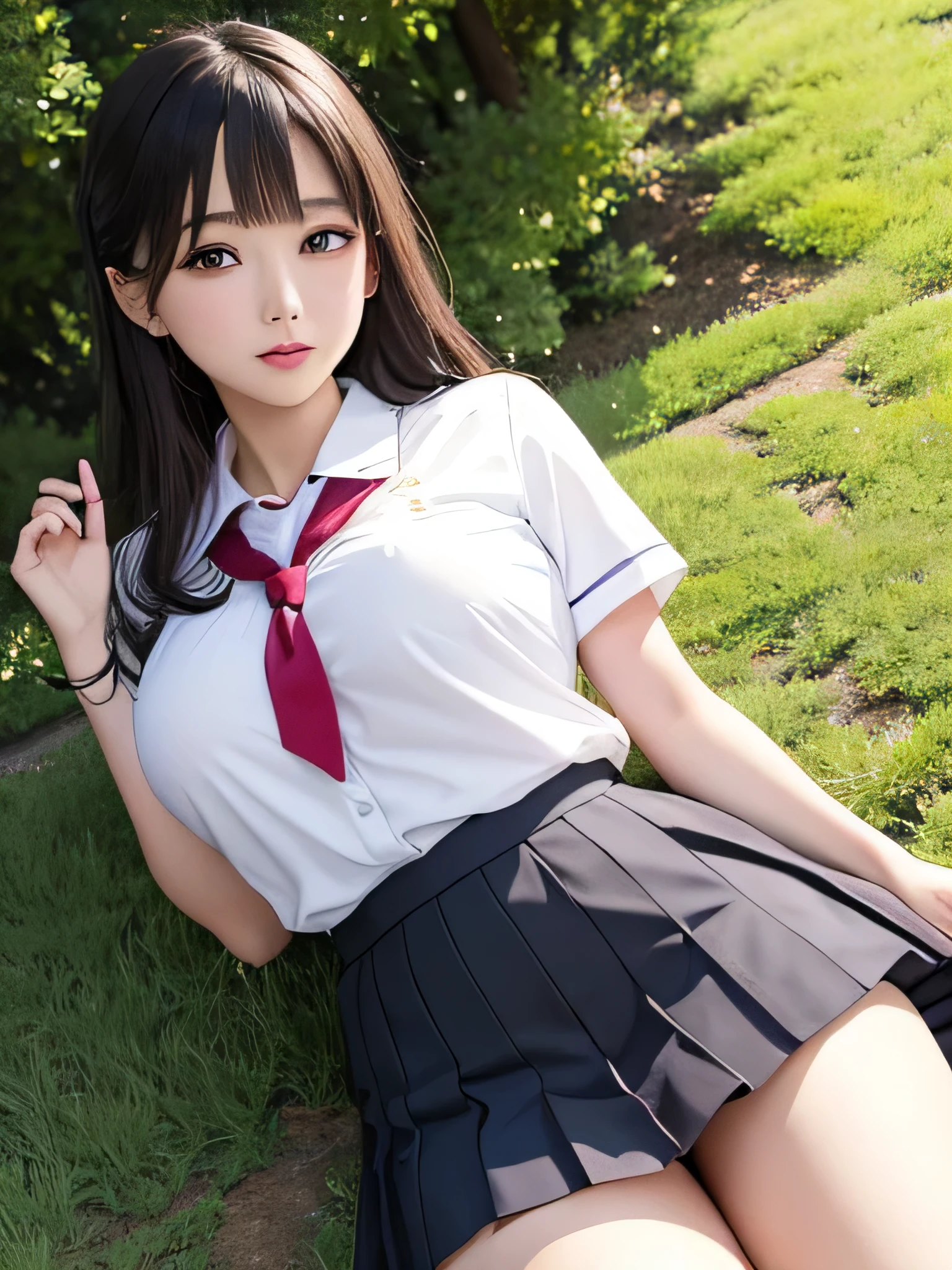 驚くほどcute 、japanese girl uniform、summer clothes、Wearing Japanese school uniform、 Japanese schoolの制服、surreal 、dressed like a high school girl、surreal 、 wearing a uniform、girl in uniform、16 year old female、 very big breasts、nice skin、glowing skin、nice thighs、Shining thighs、 shining legs、black high socks above the knee、Japanese school、 please invite me inside、Eyes that invite、((lift up the skirt))、((I can see white pants))、See-through、beautiful eyes、cute、neatly arranged fingers、しろいきれいなSee-throughパンティーが見える、彼女の美しいI can see white pants、とてもcute、Looking up from a low angle、the skirt is rolled up、I can see white pants、very beautiful thighs