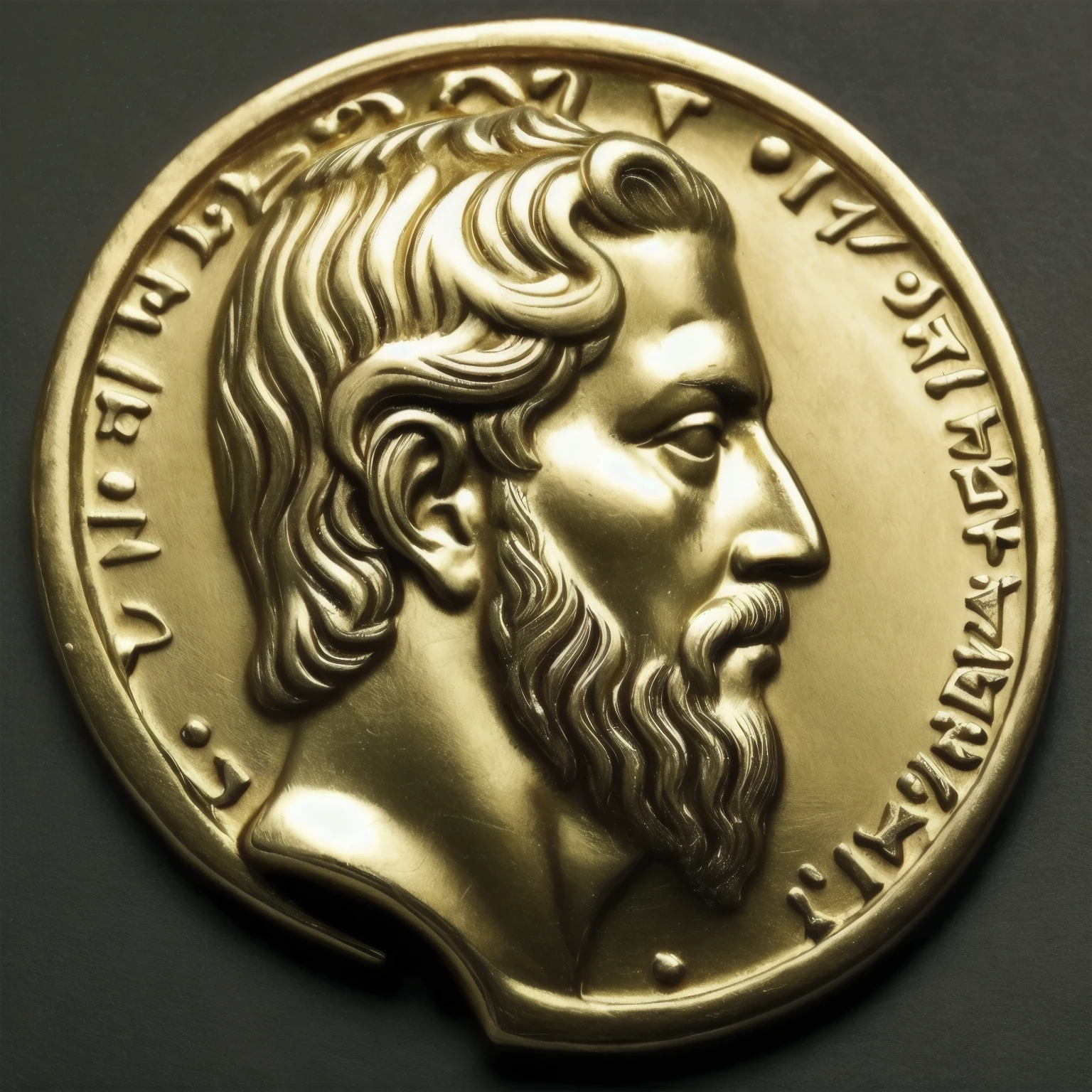 draw me a company logo, drawn, company brand, greek, Marcus Aurelius based, circular, gold, Marcus Aurelius side view, Marcus Aurelius as company brand logo