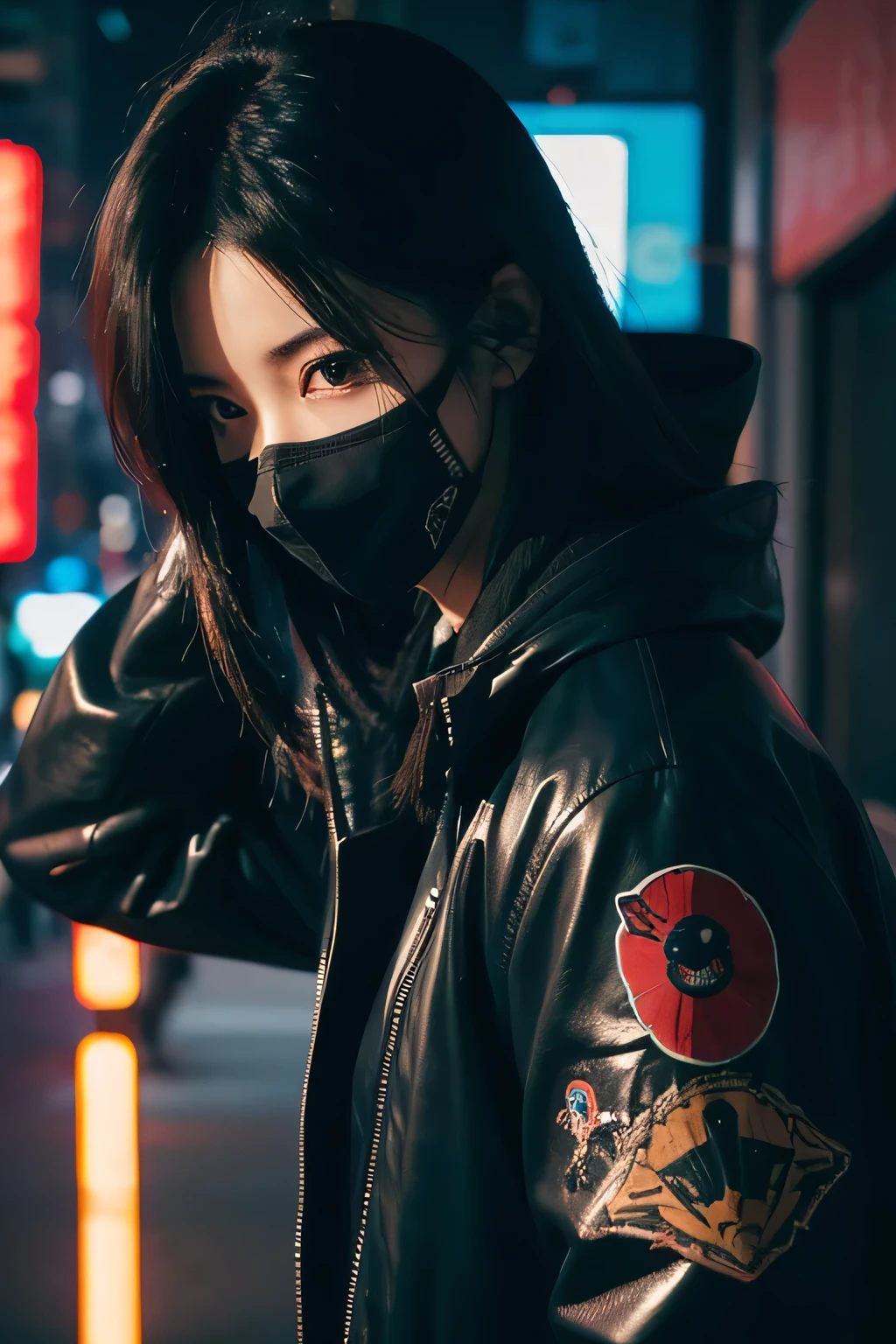 japanese manga, A man wearing a black mask and black jacket, Gurwitz style artwork, japanese manga cyberpunk art, guweiz, 4k japanese manga wallpaper, badass japanese manga 8 k, japanese manga style 4 k, digital cyberpunk japanese manga art, japanese manga wallpaper 4 k, japanese manga wallpaper 4k, 4k comic wallpaper, cyberpunk japanese manga art, Gurwitz Masterpiece,Wearing future technology armor