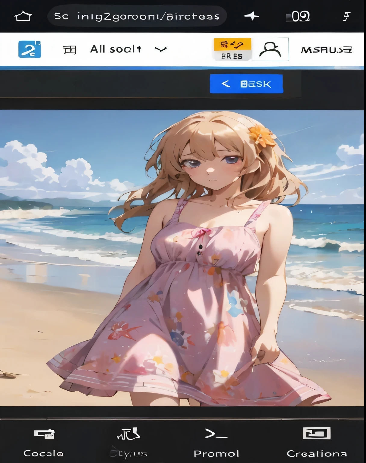 a close up of a person on a beach near the ocean, in dress, anime visual of a cute girl, cute anime waifu in a nice dress, beautiful anime girl, pretty anime girl, standing at the beach, beautiful anime portrait, guweiz, cute anime girl, beautiful anime, young anime girl, anime best girl, high quality anime artstyle, long wavy hair