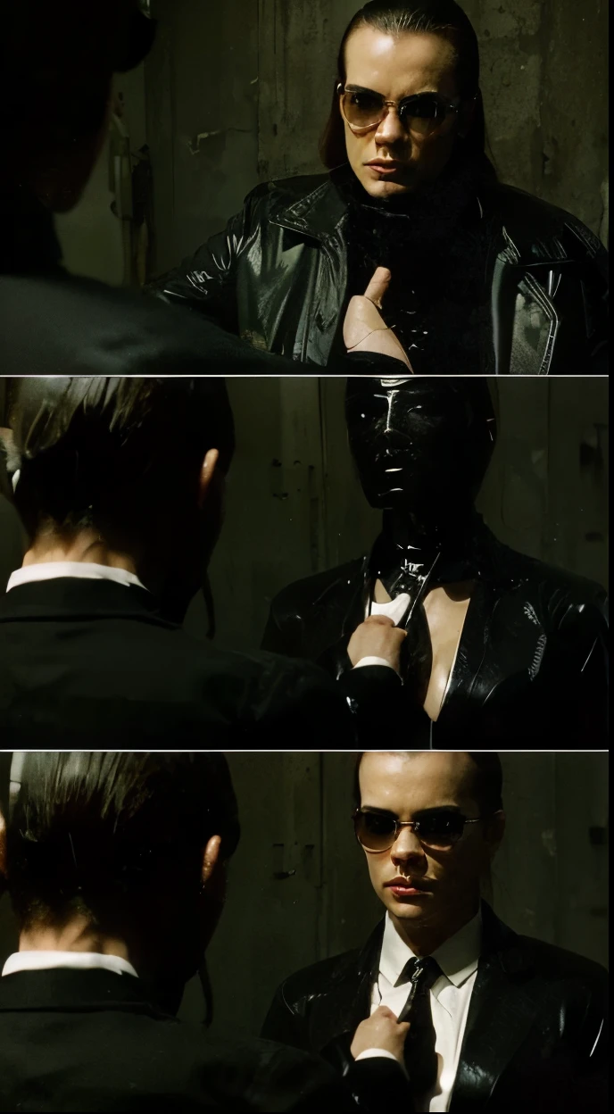 Agent smith transformation femme trinity00 latex