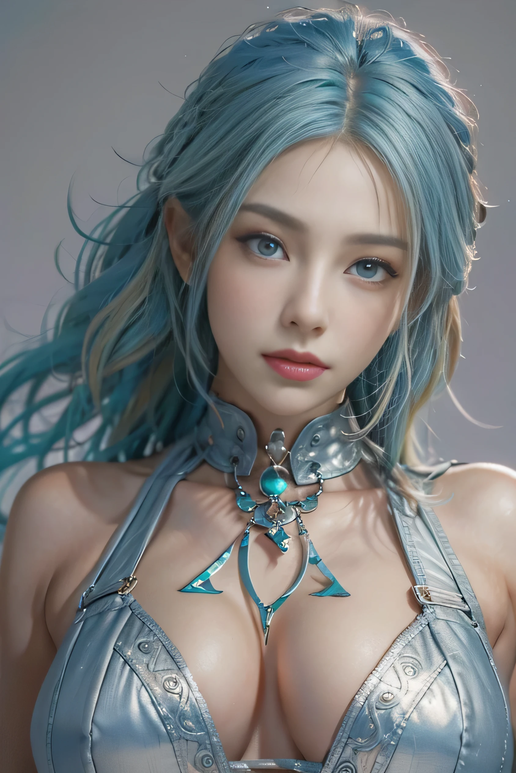 1 20-year-old girl, snow princess, blue ice clothes, blue ice clothes, snow panorama, sweet, beauty gril, snow night theme, cool expresion. Blue light particel