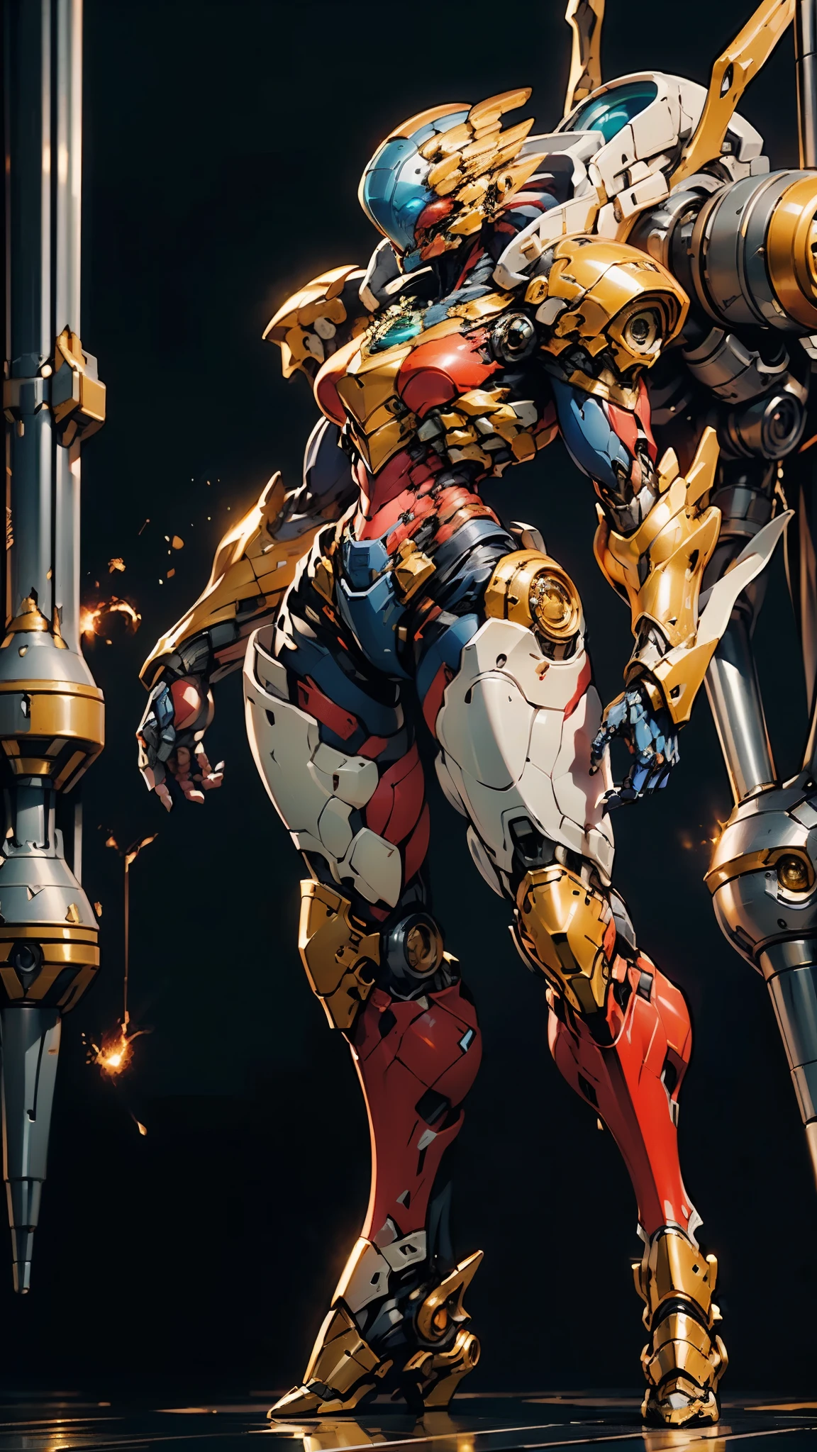 EVA02、Simple Background、looking at the camera、masterpiece、Highest quality、Shiny body、Upper Body、Moderate bust、Android、Wearing Light