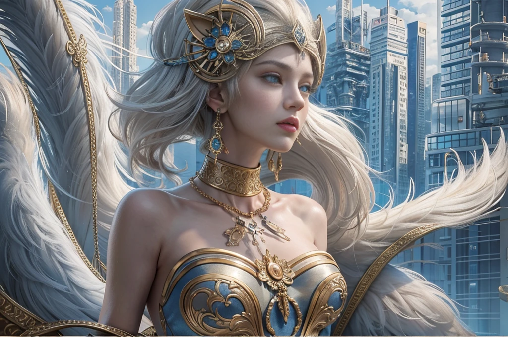 RAW, Masterpiece, Ultra clear photo, Best quality, ultra high resolution, Photorealistic, Sunbeam,,Futuristic city, Coruscant,super fantastic houses, Tall buildings in the background, super fantastic flying ships, Very beautiful girl 25 years old..,очень выразительные красивые Blue eyes, 5 men raped,complete NAKED,An adorable swan helmet on the head with intricate blue detailing and metallic feathers., helmet with gold and blue roses, very beautiful long slender detailed face, Blue eyes, detailed, neat background, startling, high-detailed skin, реалистичная detailing кожи, detailed vagina, visible pores, full length, beautiful slender legs, barefoot, sharp focus, volumetric fog, contract for 8 thousand., high quality, detailing, bright skin, photorealism, systemic impact,Extreme exhibitionism, Gold necklace around the neck, Slim body, medium chest, hands behind your back, Vagina exposed, little fluffy kitten, stands on the roof of the house, starships in the sky