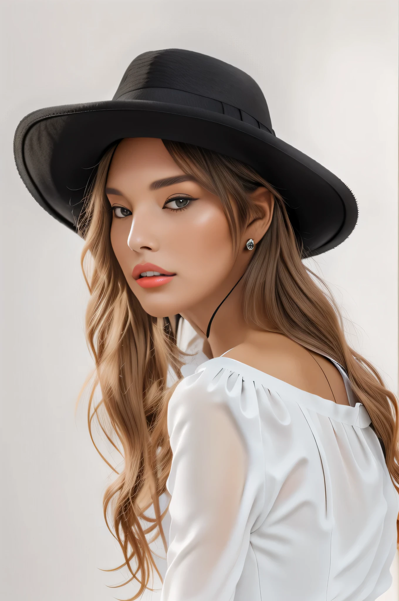 a woman wearing a black hat and white blouse, in a black dress and hat, in Hat, black hat-стетсон, black hat-федора, black pointed hat, black hat, black hat от солнца, in an old black dress and hat, she is Wearing a hat, wear a fedora, Dark Hat, woman in Hat, Wearing a hat, in Hat, High has