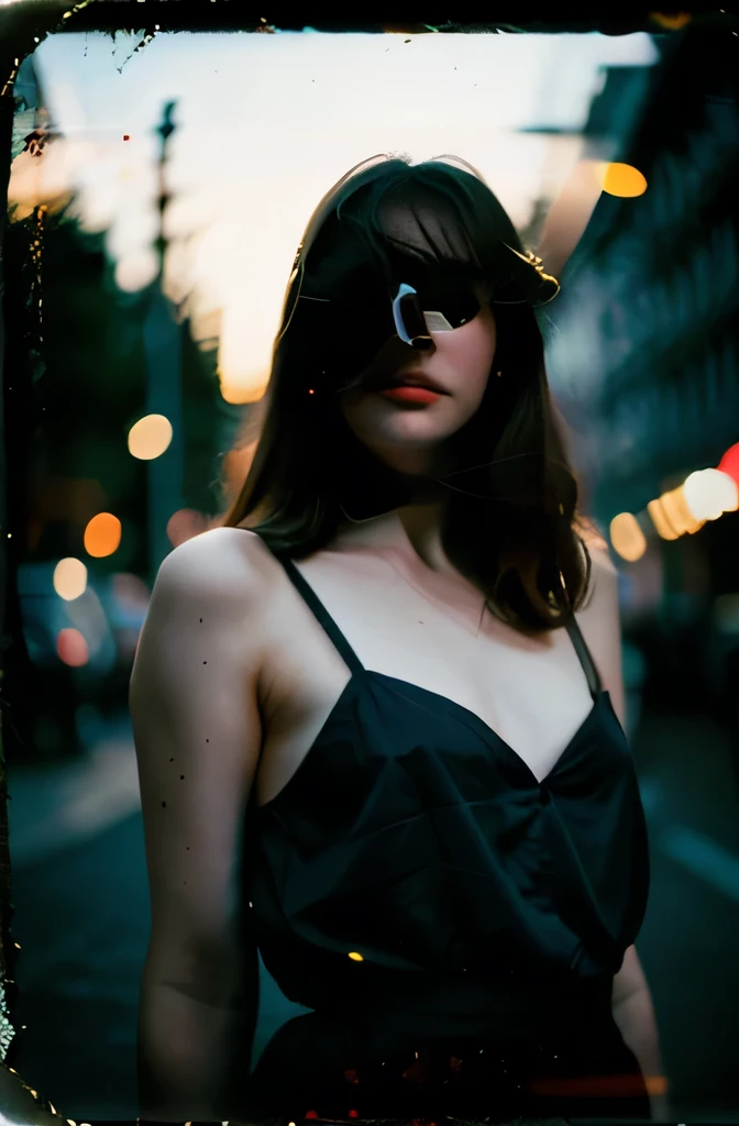 polaroid photo, night photo, photo of 24 y.o beautiful woman, pale skin, bokeh, motion blur