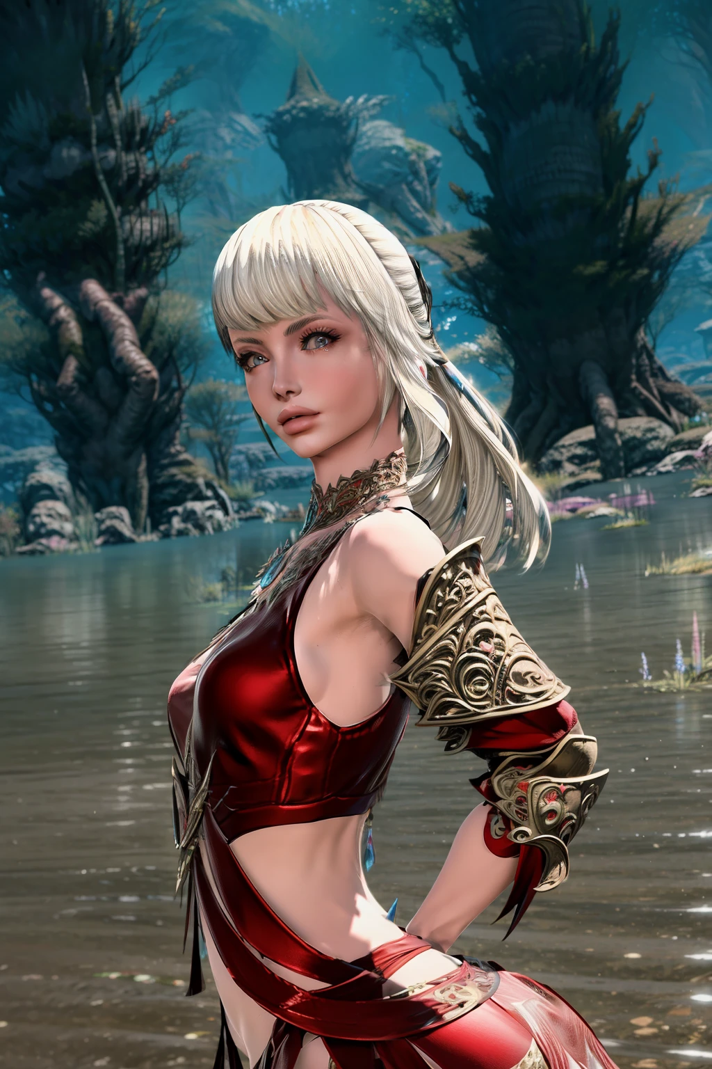 3D render highly detailed, so cute beauty young woman in a refined wonderful orned armor, detailed perfect face, soft lighting "HDR lightning", intricate artwork masterpiece, magazine, vogue painting, intricate body, ultra high quality model, octane render perfect , 8k, sharp focus, midnight aura, cinematic illumination