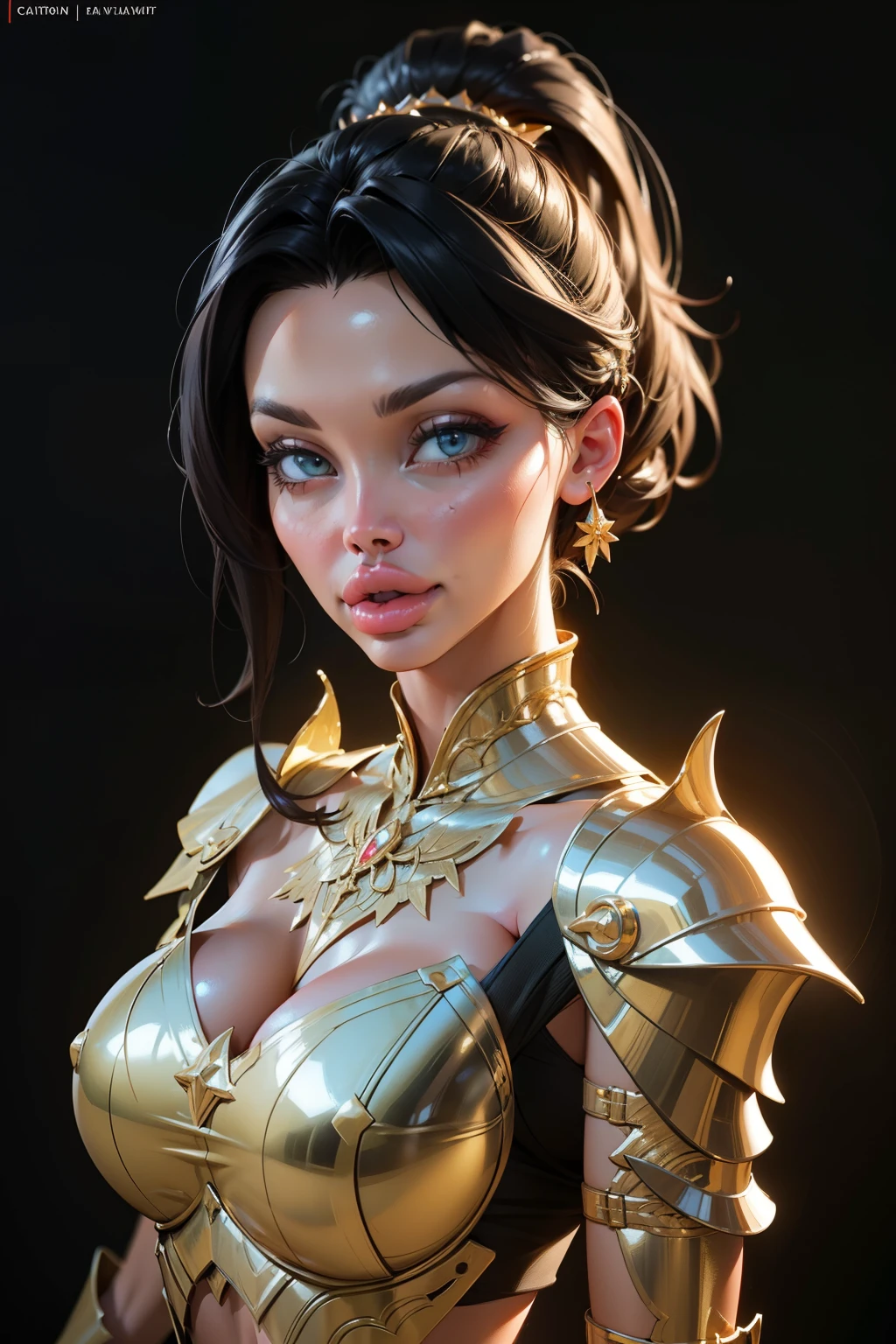 3D render highly detailed, so cute beauty young woman in a refined wonderful orned armor, detailed perfect face, soft lighting "HDR lightning", intricate artwork masterpiece, magazine, vogue painting, intricate body, ultra high quality model, octane render perfect , 8k, sharp focus, midnight aura, cinematic illumination