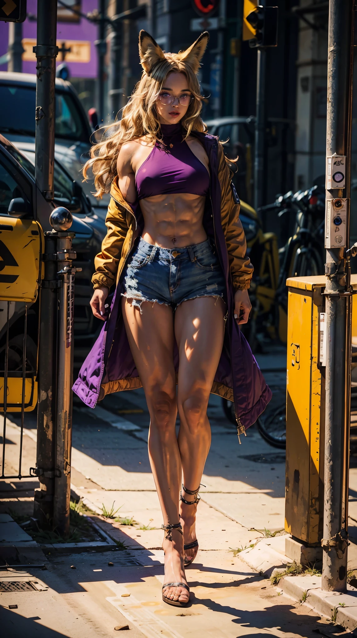 Beautiful Chinese woman, (16 years old), cute face, red lips, white moisturized skin, moles, (under-eye bags),
BREAK,
Feminine body with high athletic ability, Body of a female fitness model, Feminine body with hard tones, (Muscles: 1.2), (Beautiful belly button),
BREAK,
Fighter, Kung Fu fighter, Idol, (Yakuza), (Yakuza),
BREAK,
(Wearing a cute kimono: 1.3), (Kimono with a high degree of exposure), (Stiletto heels, long boots 1.3), necklace, very large earrings, short length,
BREAK,
Short hair, (Short bob hair), (Bangs: 1.2), (Pink hair: 1.3), (Wavy hair),
BREAK,
(Very large Japanese sword: 1.4), (Holding the handle of a Japanese sword: 1.3), (Fighting: 1.2), (Getting into a fighting stance), (Beautiful blade of a Japanese sword: 1.2)
BREAK,
(Japanese tattoo: 1.4),
BREAK,
Masterpiece, Perfect lighting, Ultra high resolution, 8K, (Very detailed: 1.4), (From the front), Looking at the camera, Melancholic expression,
BREAK,
(Tokyo city, lots of people in the background: 1.2), City background in Shibuya, Tokyo, Japan,