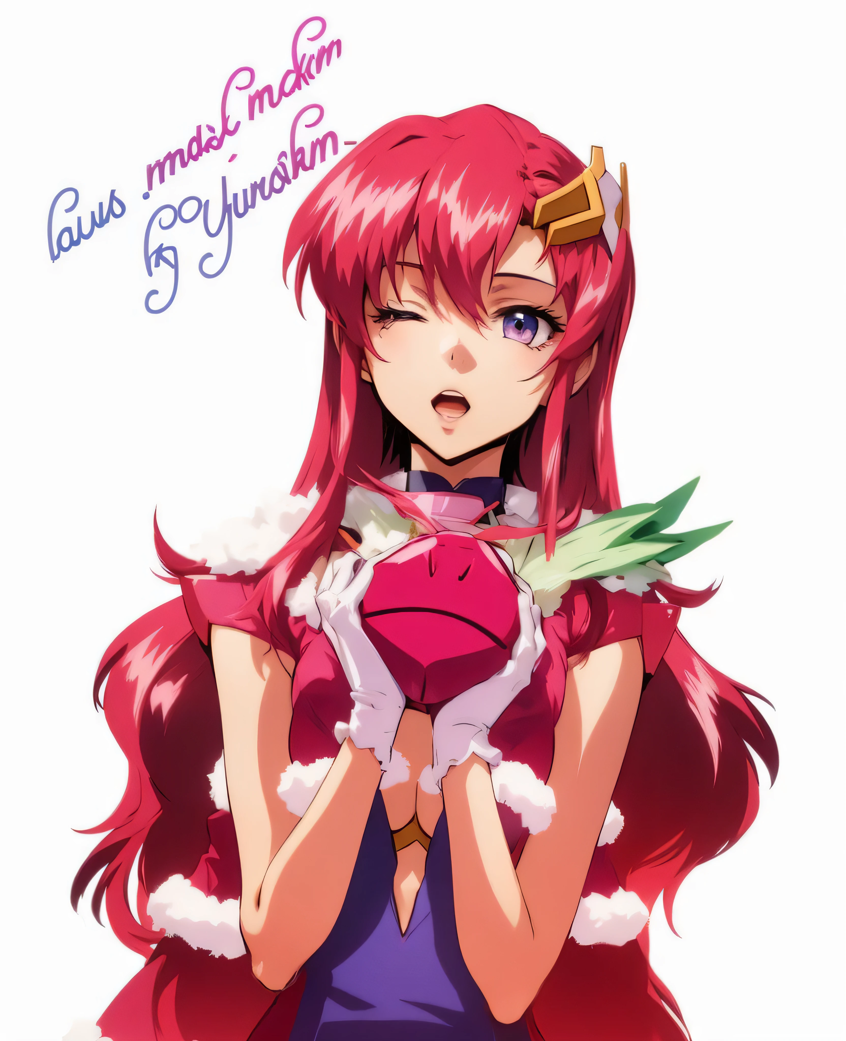 Lux Klein,Gundam seed heroine,pink hair,skirt