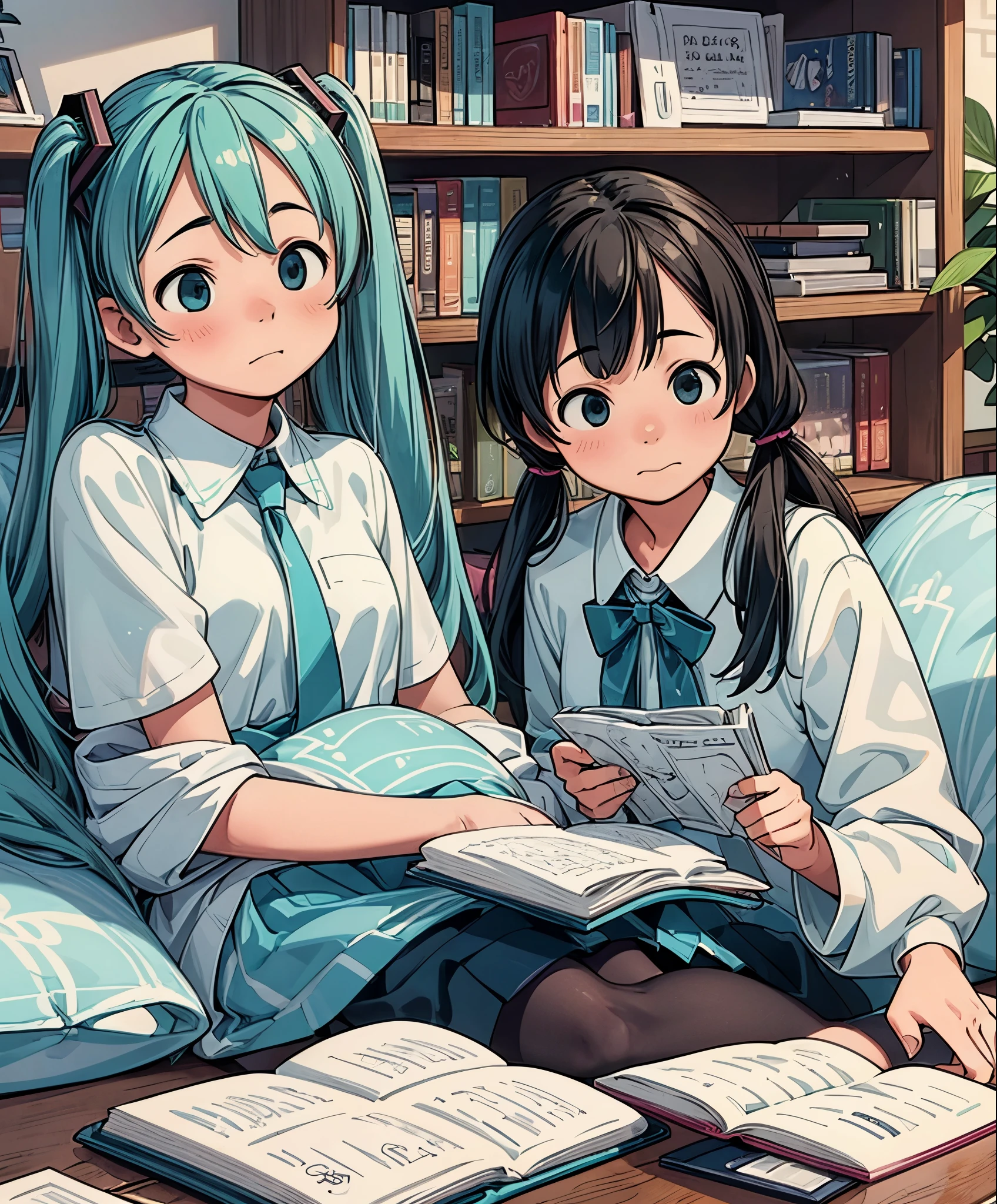 Big breasts Hatsune Miku,Masterpiece,Beth,8K,In the classroom,rays of sunshine,A book in one place,Lie down