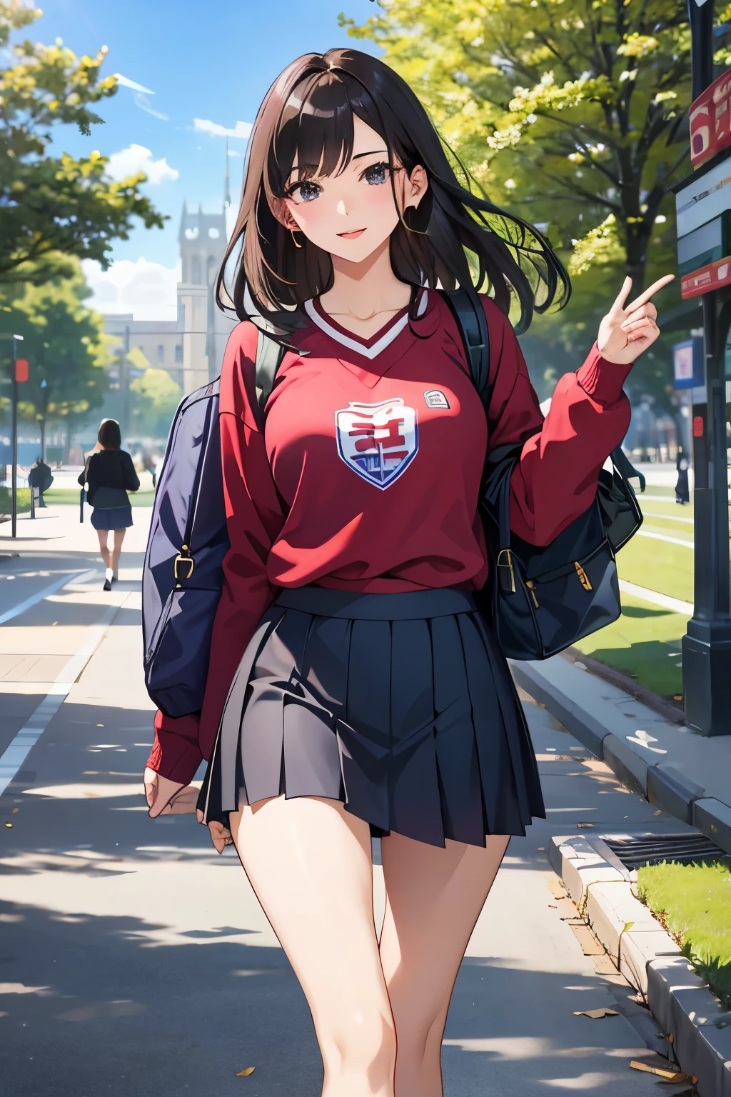 university student、beautiful mature woman、University campus、sexy、Glamour、Skirt flips up