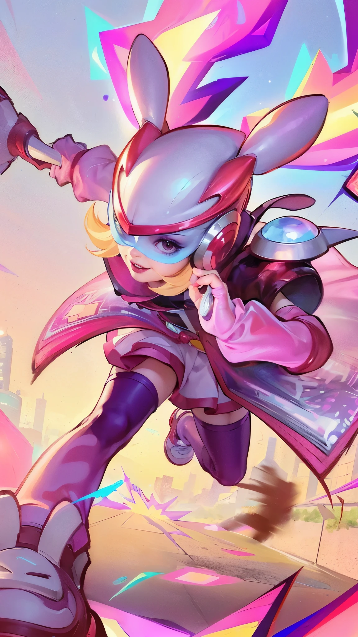 (8k, RAW photo, photorealistic:1.25) ,( lipgloss, eyelashes, gloss-face, glossy skin, best quality, ultra highres, depth of field, chromatic aberration, caustics, Broad lighting, natural shading, sonic the hedgehog is running through a city with a pink and purple outfit, style artgerm, cushart krenz key art feminine, fuchsia skin, rossdraws cartoon vibrant, ig model | artgerm, official splash art, artgerm style, artgerm jsc, kda, iconic character splash art, extremely detailed artgerm, close eye 1:2, smile.