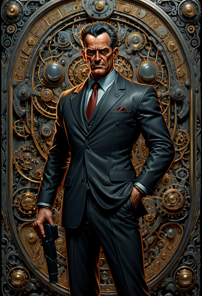 Secret Agent, by Ub_Iwerks, (best quality, masterpiece, Representative work, official art, Professional, Ultra intricate detailed, 8k:1.3)