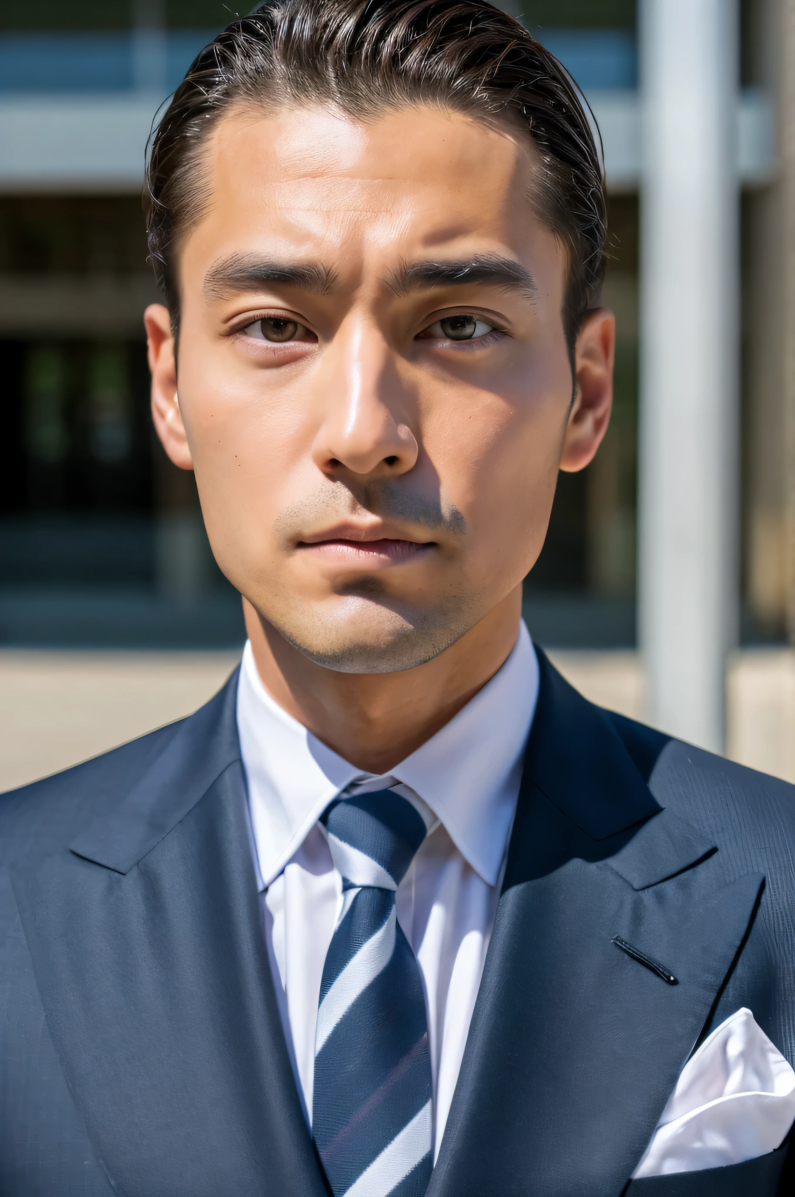 face facing the front A strong-looking man wearing a host suit Japanese