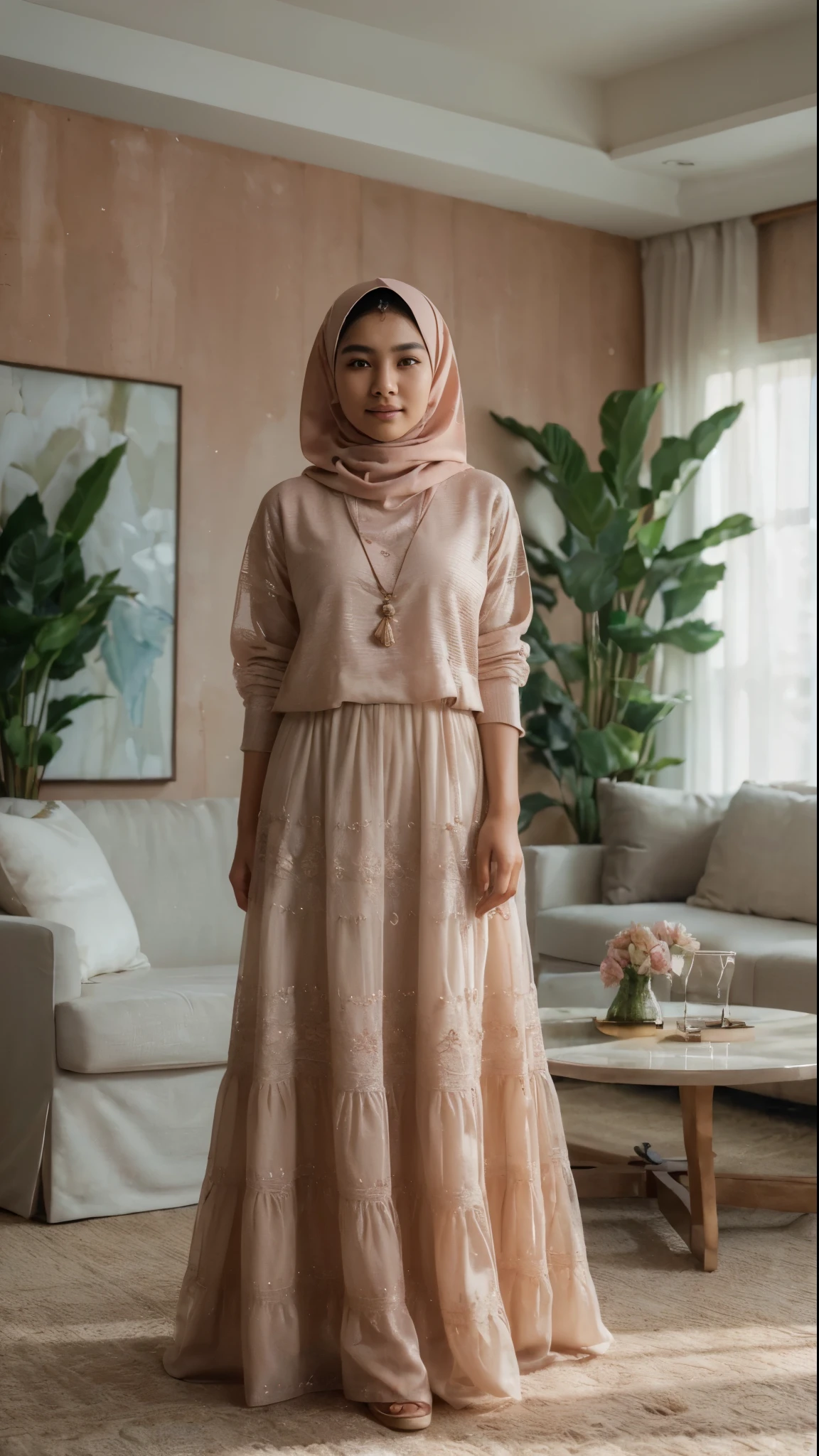 (best quality, ultra-detailed, realistic:1.37), perfect hijab, young Indonesian man face, cute face, fair and smooth skin, bright and serene expression, soft smile, beautiful and detailed eyes, small and delicate nose, blush cheeks, peach and cute lips, light brown eyebrows, dark and long eyelashes