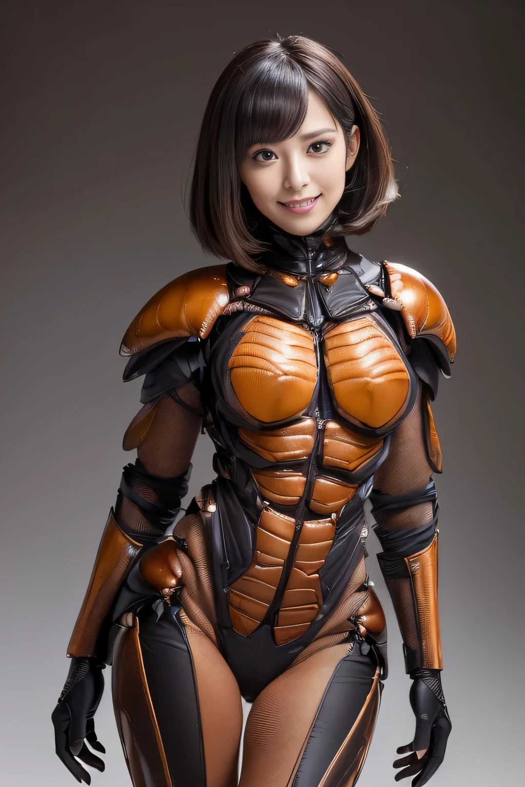 (High resolution,masterpiece,highest quality,Very detailed CG, anime, official art:1.4), realistic, photograph, amazing detail, everything is complicated, shiny and glossy,Amazing number of layers, 8K wallpaper, 3D, sketch, cute, figure,( alone:1.4), perfect female proportions,villain&#39;s daughter, (Fusion of dark brown cockroach and lady:1.4), (brown cockroach woman:1.2), (brown cockroach woman:1.2), (Fusion:1.2), (alone:1.4), (evil smile:1.2), muscular, abs, (Cockroach brown exoskeleton bio insect suit:1.4), (Cockroach brown exoskeleton bio insect armor:1.2), (brown transparent cockroach feathers:1.4), (Antennae of brown cockroaches:1.3),
