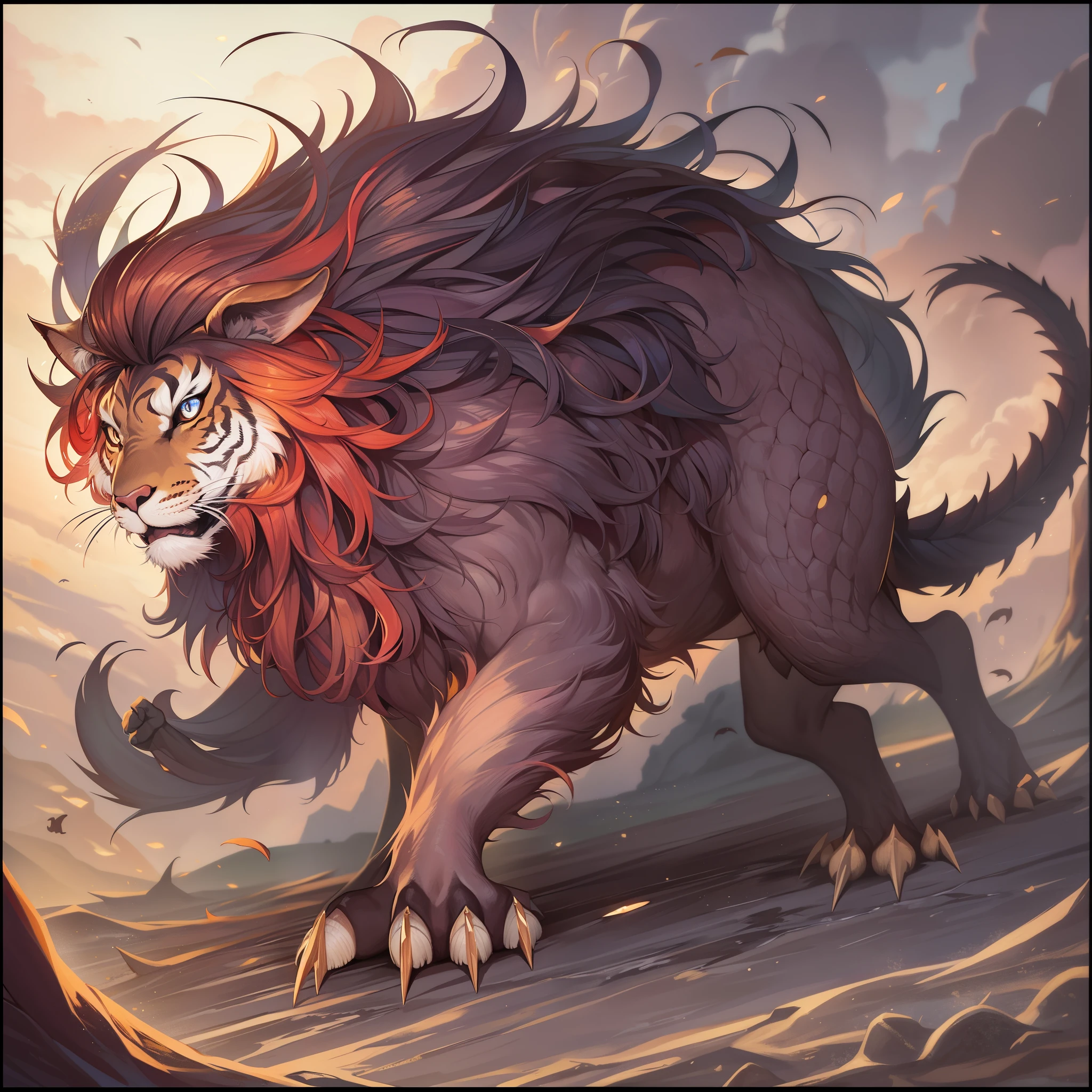 manticore、a kind of legendary creature。A monster with a lion-like body and a human-like face.、scary man-eater、Hearsay about a man-eating tiger-like beast in India.、Human-faced beast Malticolas、scorpion tail、It has a face and ears similar to humans and pale blue eyes.、The body is the size of a lion and has red hair.、Has three rows of sharp fangs、said to eat humans[6]。scorpion（Scorpion）It has a tail like that and a poisonous stinger.、Then stab someone[7]、It is said that it can be fired like a spear at the opponent.[8][Note 2]。runs very fast、It is said that they like to eat humans.[8][10]。

Pliny described Manticora as ancient Ethiopia.（English edition）（Wider area than present-day Ethiopia。sub-saharan africa）It is said that they live in、Crocotta from the same area（English edition）I tried to imitate human language as well.[11][10][12]。

Manticola is、A collection of animal allegories that were actively created in Europe from the 12th to the 13th century during the High Middle Ages.（Bestiary）Also described in、Or received the same explanation with color pictures.。According to Christian doctrine, it symbolizes the devil.[13]。
