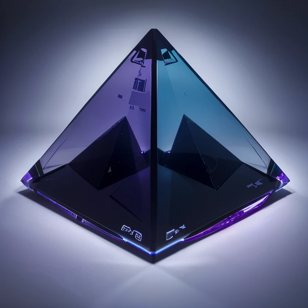 futuristic pyramid xbox controller shaped as a transparent pyramid very visually appealing high definition quality purple turquoise hues