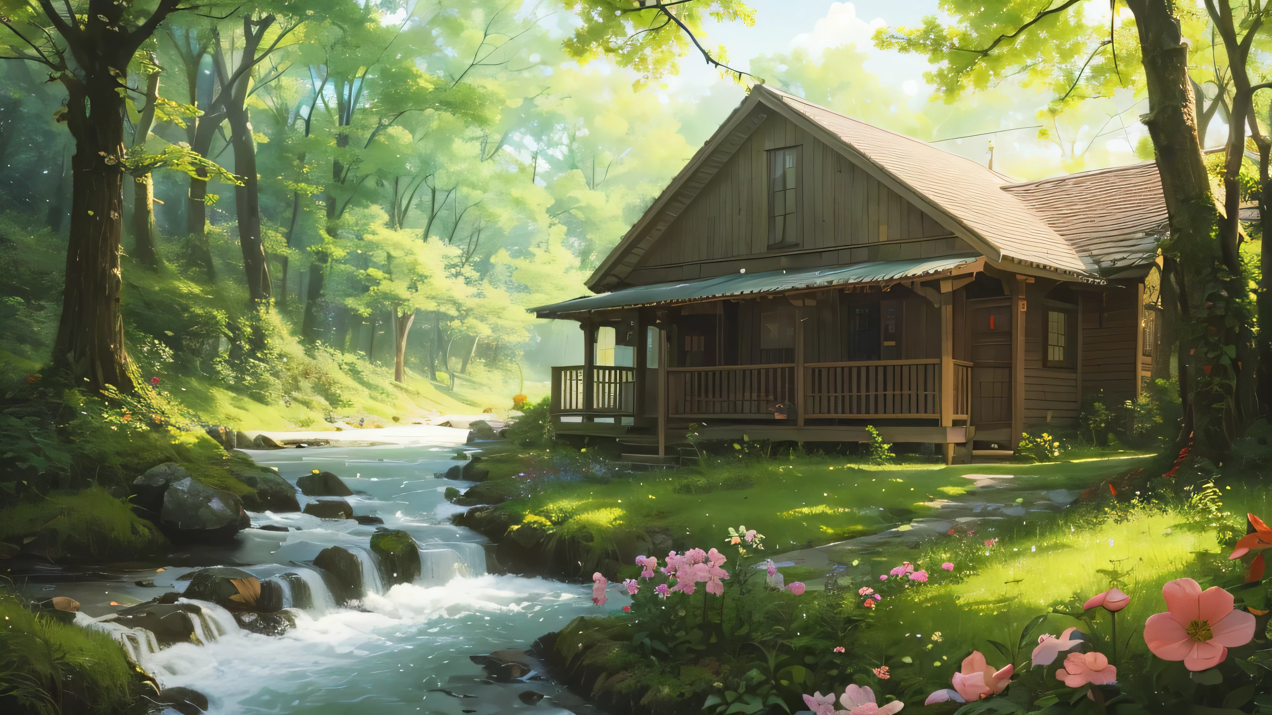 uma floresta antiga, presented with extremely delicate and high-quality digital painting techniques, achieving 8K resolution. The work attracted a lot of attention on the ArtStation website due to its sharp focus, rich light changes, and a very complex central composition rich in details. Inspirado em artistas como Lois van Baarle (lazy), Ilya Kuvshinov, and Studio Ghibli, O site'The style features a kawaii chibi aesthetic with soft tones, Tons de aquarela.
