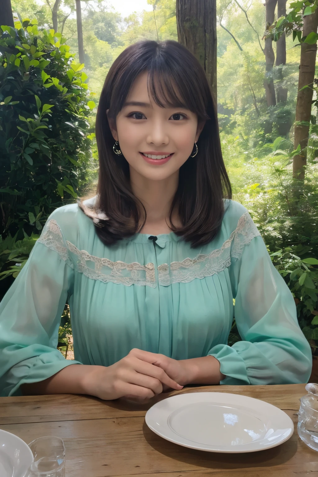 ((table top:1.4, highest quality)), (realistic pictures:1.4), 
((1 girl)), 
(超High resolution:1.2), very delicate and beautiful, wonderful, Highly detailed CG Unity 8k wallpaper, Super detailed, High resolution, 
soft light, beautiful detailed girl, highly detailed eyes and face, beautifully detailed nose, beautiful and detailed eyes, 
(princess of fairyland:1.3), 
cinematic lighting, perfect anatomy, slender body, , 
(little house in the forest:1.3), 
cowboy shot, looking at the viewer, smile
