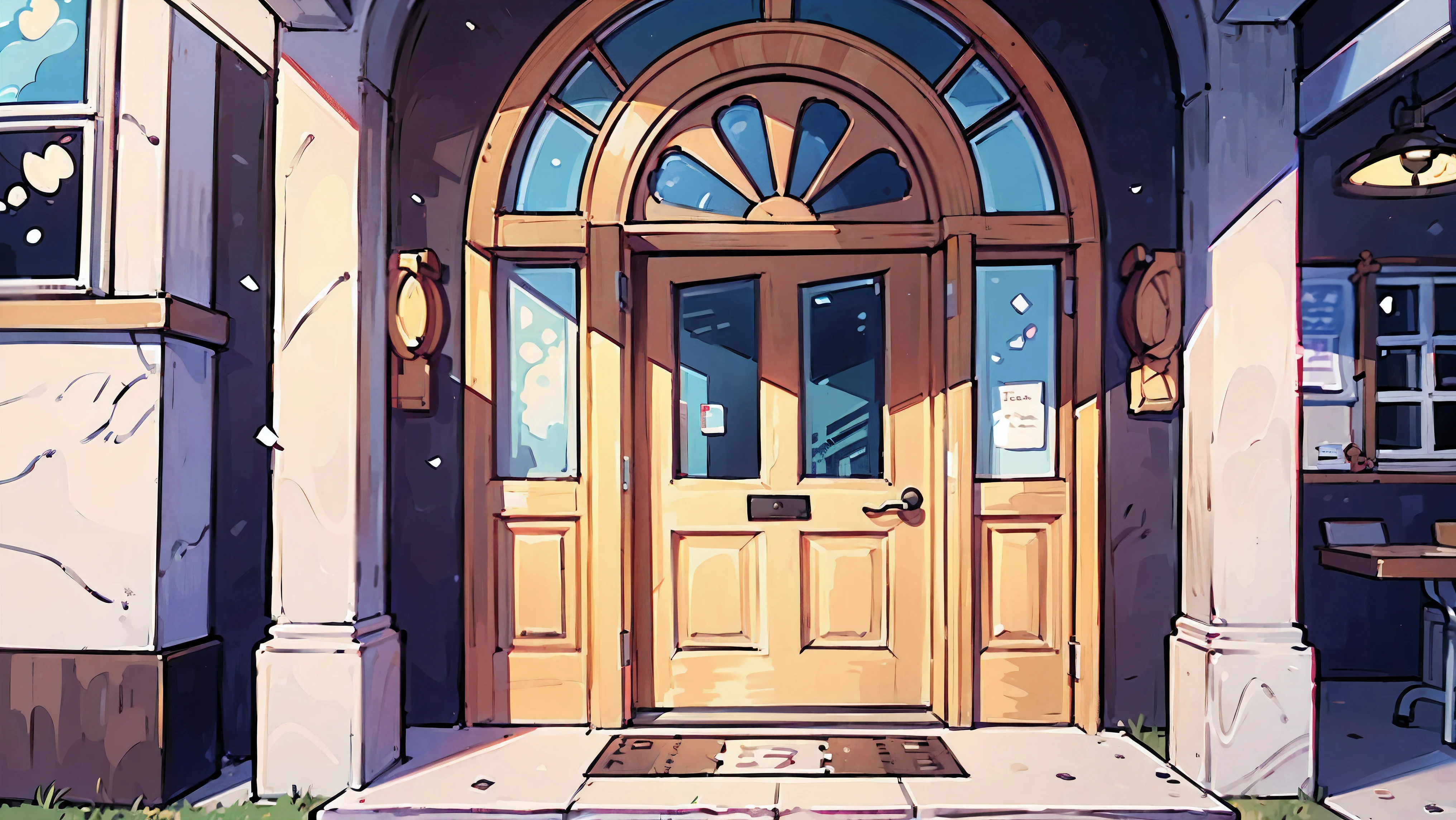 A school  big front door 