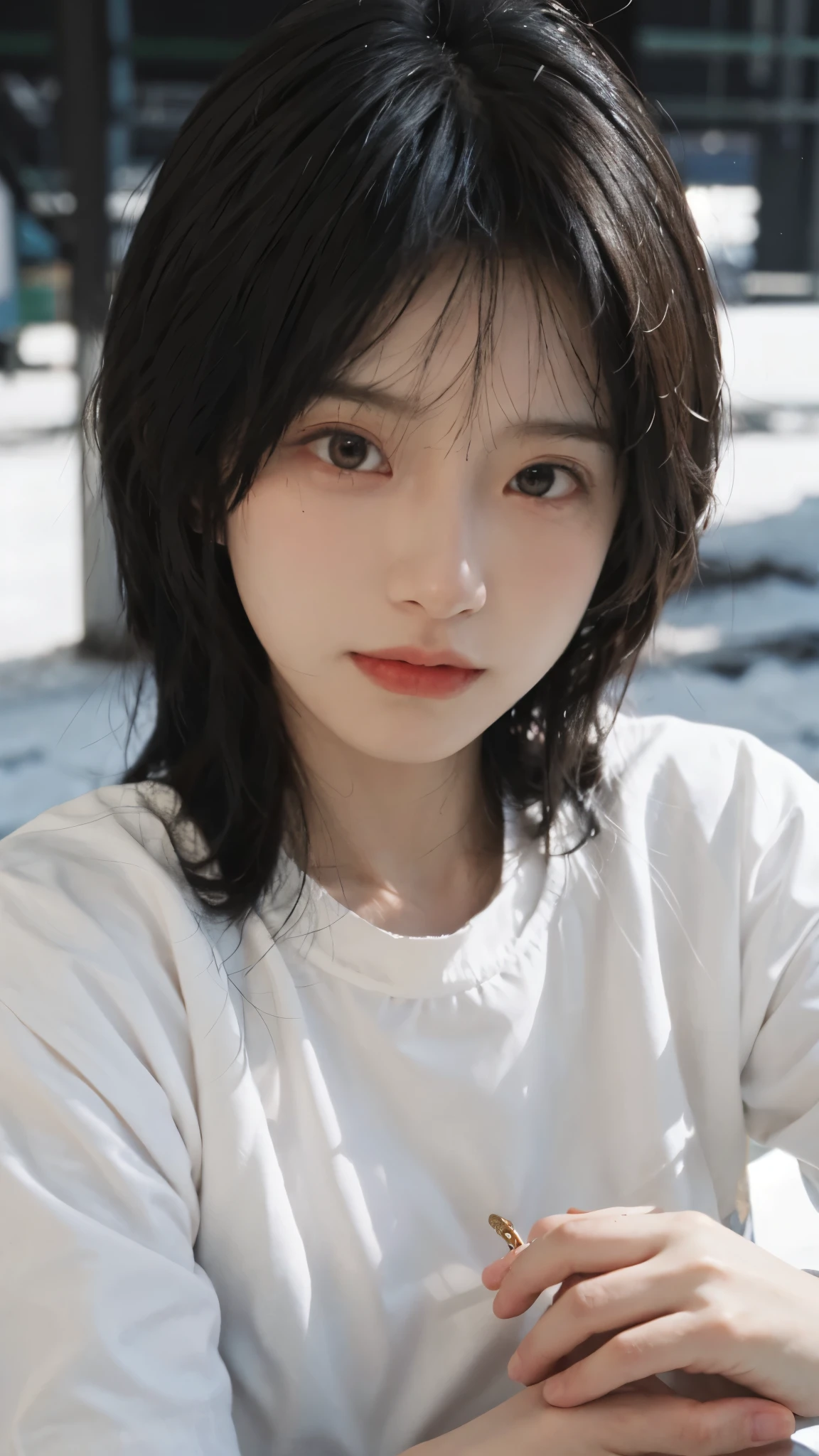 best quality, ultra high resolution, White background,(Upper body:1.4)(realistically:1.4), 2 girls, gold short sleeves,twin,A pair of eyes as clear as snow,Royal sister,girl,looking at the audience, close up ,