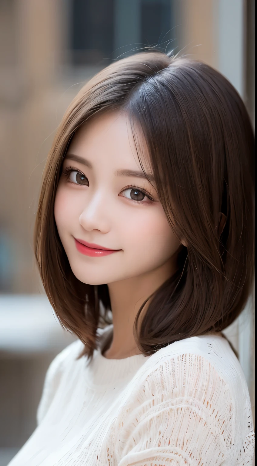 table top, highest quality, shape, Super detailed, finely, High resolution, 8k wallpaper, 完璧なダイナミックな構shape, beautiful and detailed eyes, winter dress,medium hair, small breasts, natural color lip, random sexy pose,smile,big city、20 year old girl、midnight、美しくdetailed face、perfect and beautiful face,Big eyes、RAW photo、spread your arms and legs wide、Express your best mood with your whole body、beautiful and detailed eyes、small face、beautiful duplex、slim face and style、 (get closer to the face, enlarge the face, face focus:1.0), break, (masterpiece, highest quality, Super detailed, detailed face, 8k)、real photos、perfect and beautiful face、blur the background、smile