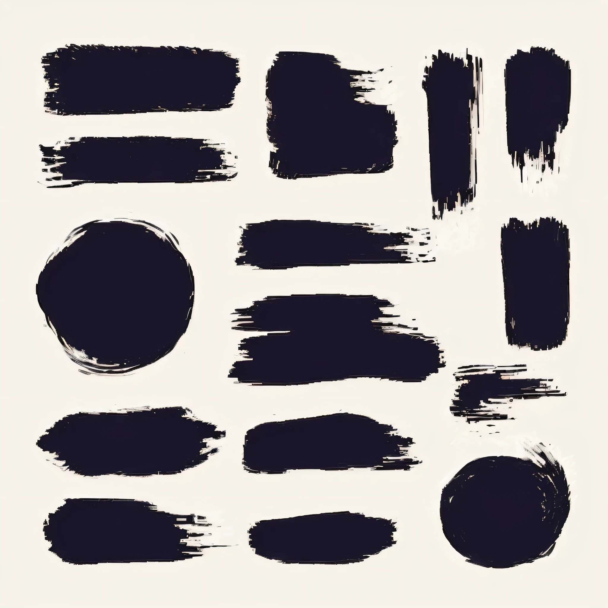 a set of black paint strokes and brush strokes on a white background, rough brush strokes, thick brush strokes, multi layered thick brush marks, textured brush strokes, messy brush strokes, loose brush strokes, detailed brush strokes, broad brush strokes, large brush strokes, abstract brush strokes, expressive brush strokes, wide brush strokes, flat brush strokes, thick paint brush strokes