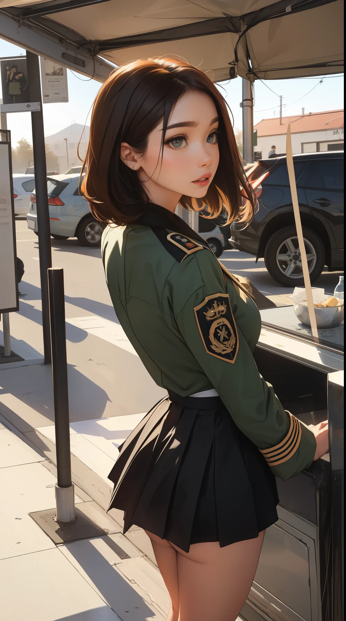 OfficerA, military uniform, skirt, SheikZ