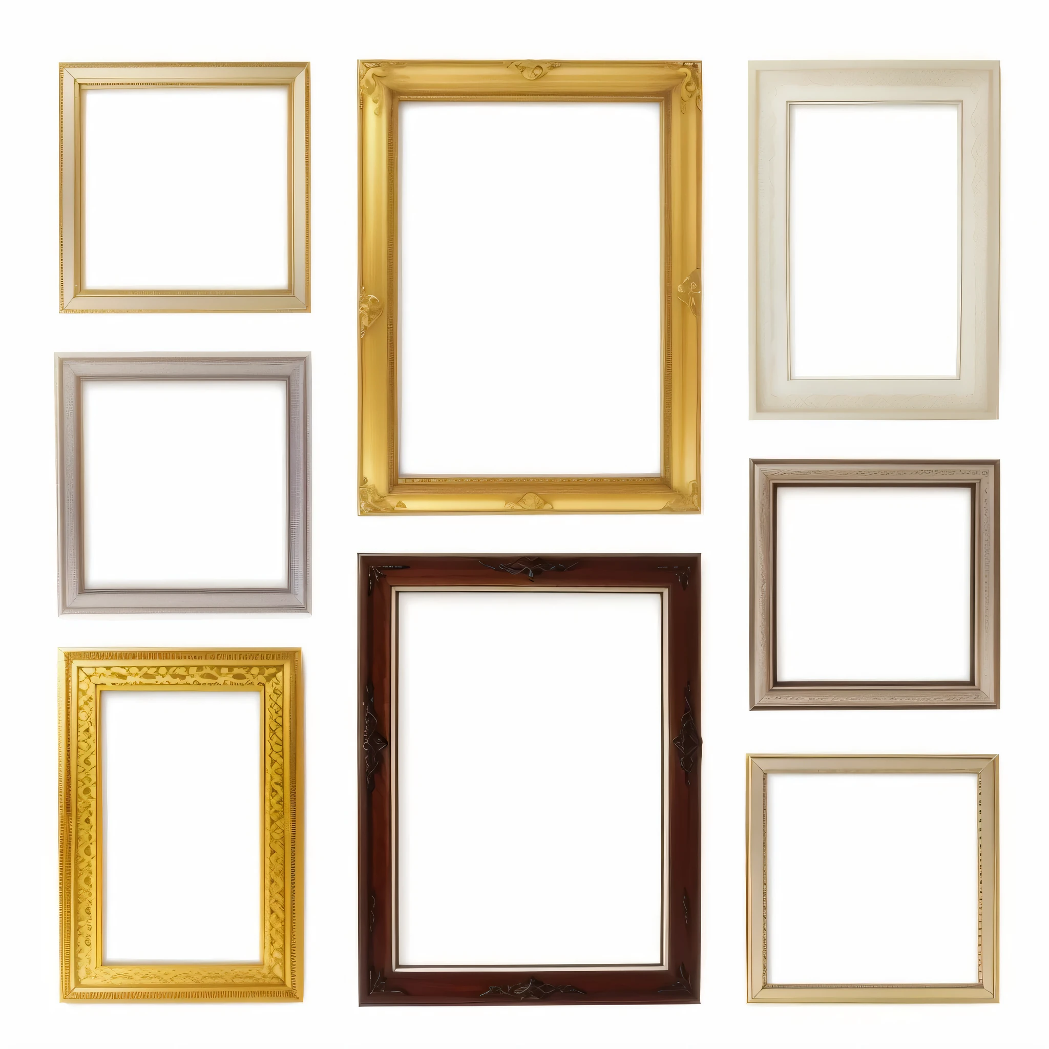 a set of six different colored frames with a white background, picture frames, square pictureframes, beautiful frames, art piece frame, wooden frame, frames, decorative frame, card frame, golden frame, ornate border frame, white frame border, rectangular, ornate frame, white frame, in a frame, one person in frame, white border frame, frame around picture, in frame