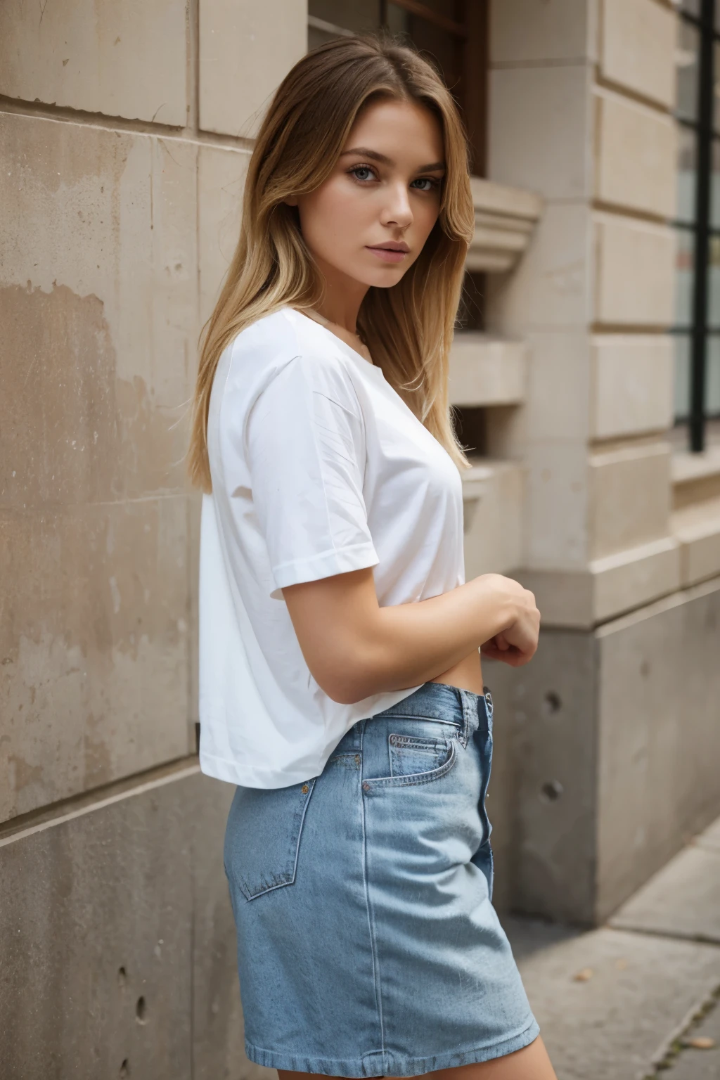 blonde model, fashion outfit