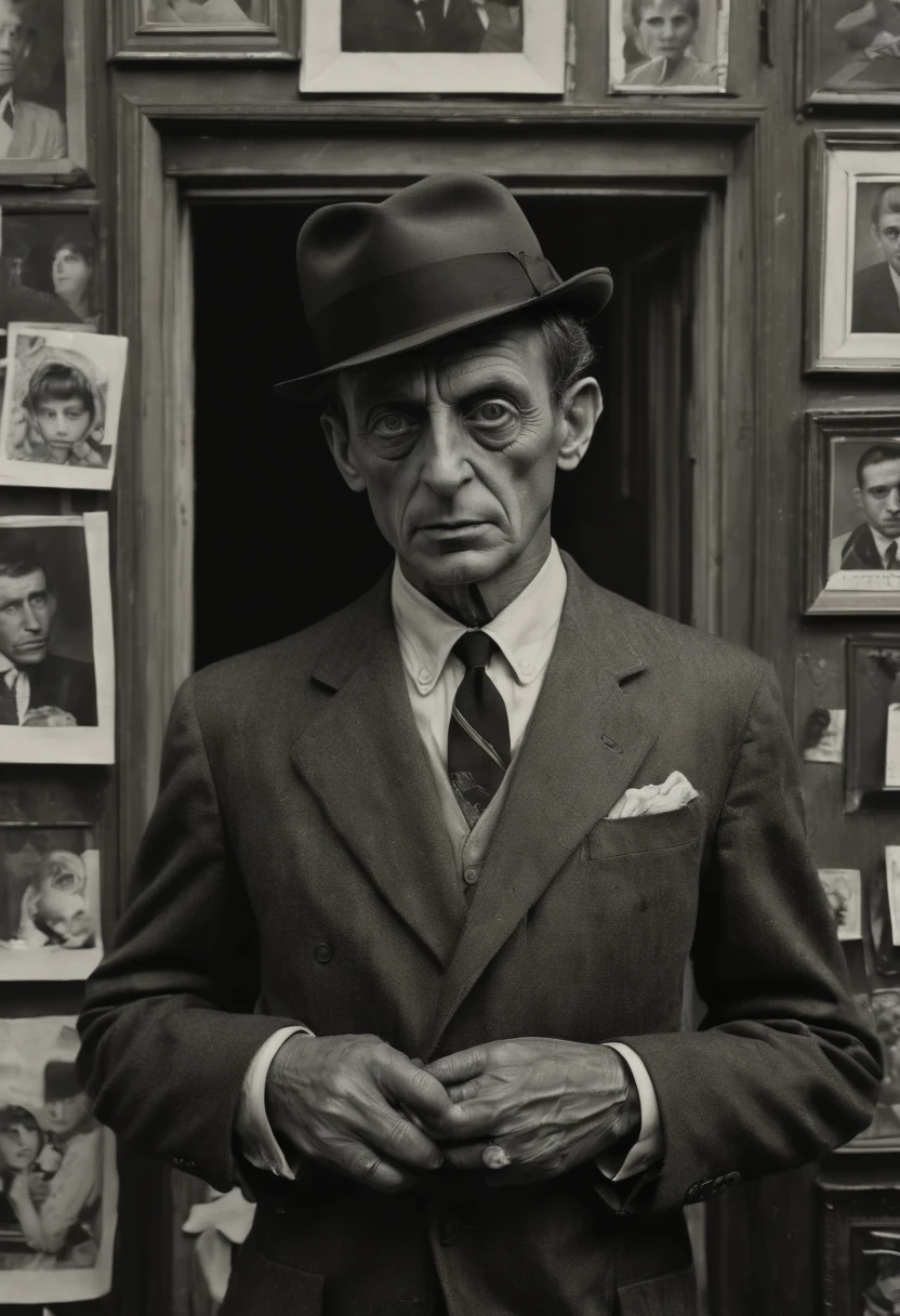 Secret Agent by diane arbus, best quality, masterpiece, Representative work, official art, Professional, Ultra intricate detailed, 8k
