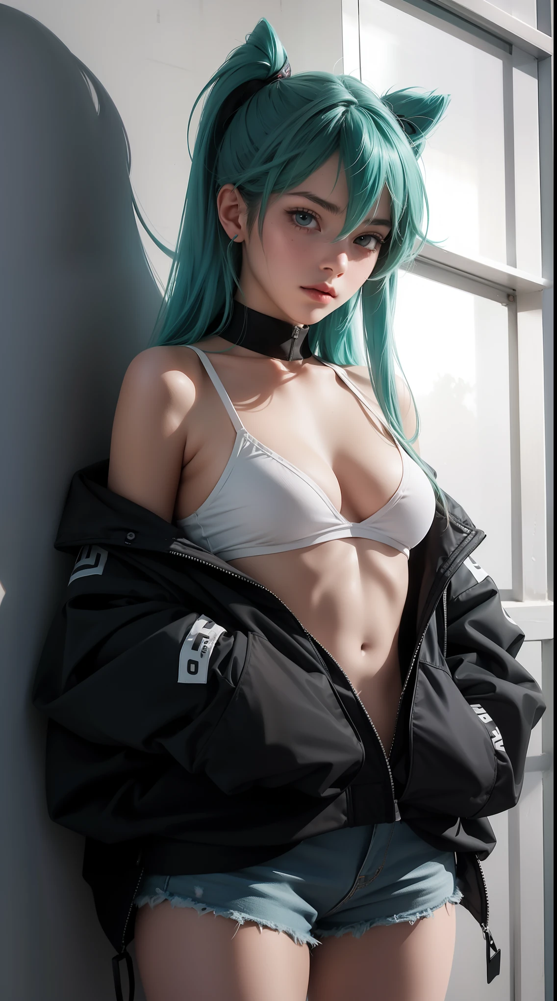 1girl, hatsune miku, cowboy shot,