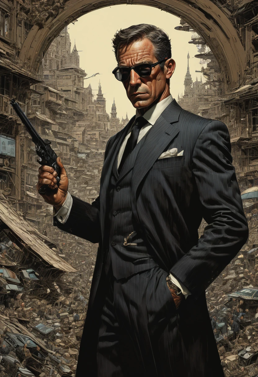 Secret Agent by Brent Cotton, best quality, masterpiece, Representative work, official art, Professional, Ultra intricate detailed, 8k