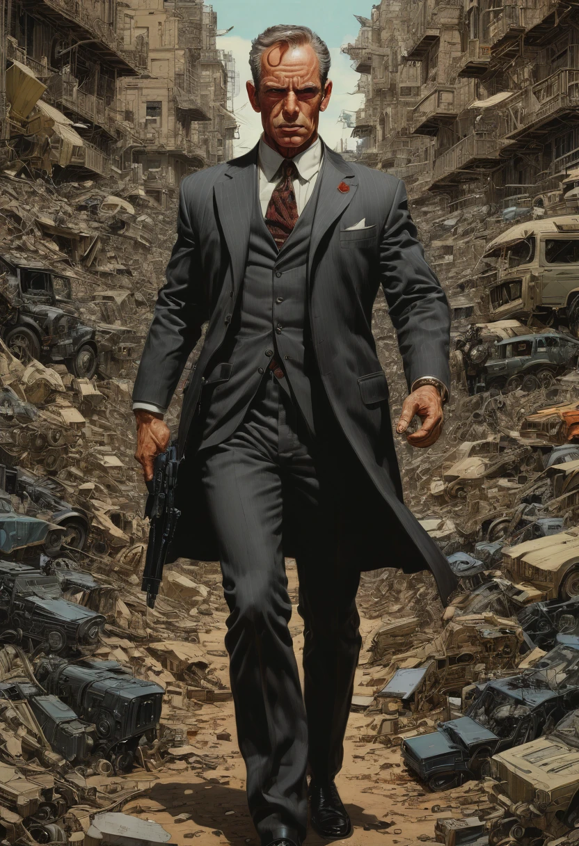 Secret Agent by William Stout, best quality, masterpiece, Representative work, official art, Professional, Ultra intricate detailed, 8k