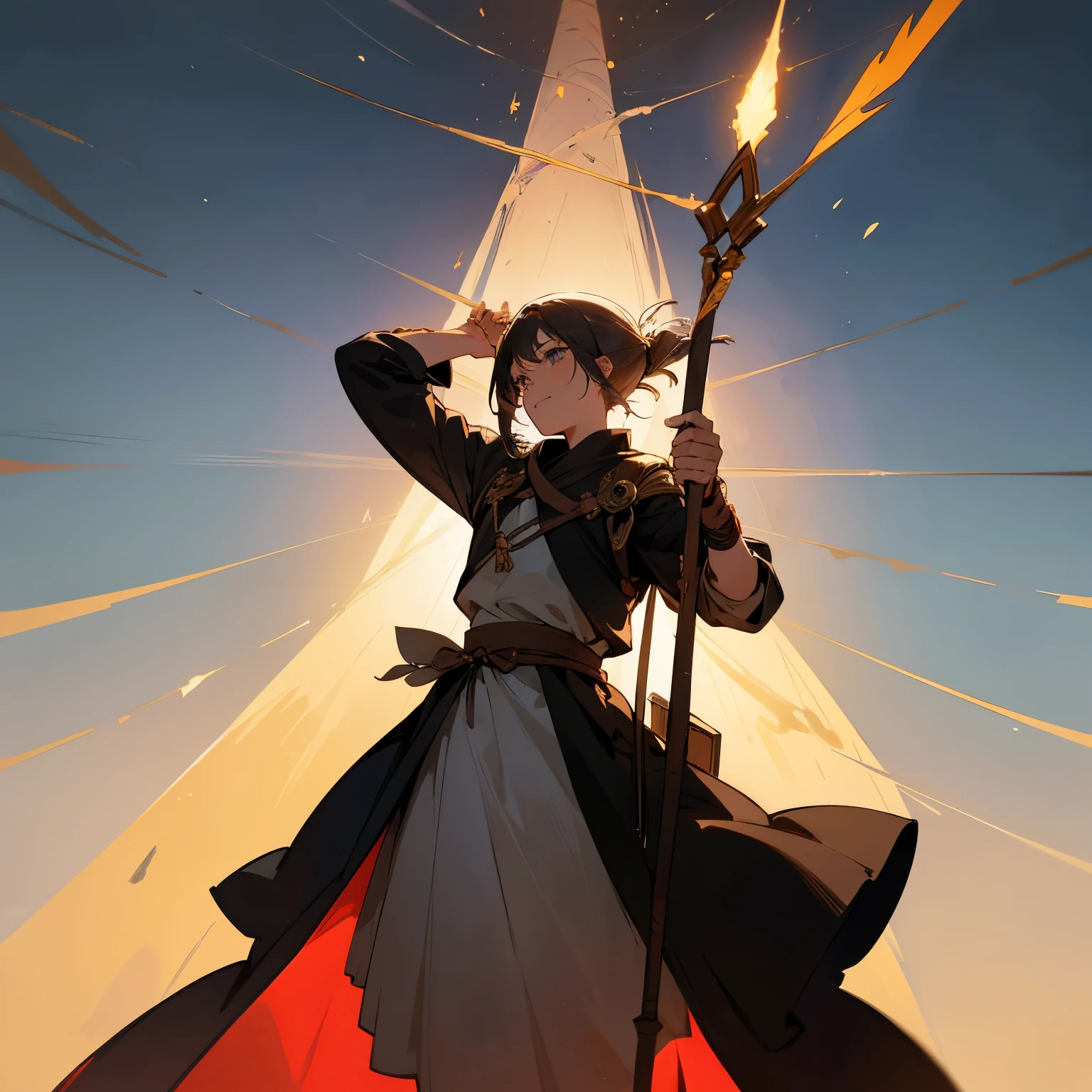 In a kingdom shrouded in mystery, Einar, o arqueiro destemido, walk with determination. Her dark hair flutters in the wind, enquanto seus olhos intensos brilham com a promessa de aventura. Uma marca vermelha adorna sua testa, an enigmatic scar that is the silent testimony of past battles and kept secrets. Vestido com roupas simples, but functional, he carries with him a bow made of ebony, Ornamented with intricate carvings that tell ancient stories of courage and honor. Every arrow he fires is a manifestation of his exceptional skill and his tireless search for answers and redemption.. Einar and his bow form an unbeatable duo, ready to face the challenges of the kingdom and uncover the mysteries that wait in the shadows. Com um arco poderoso.
