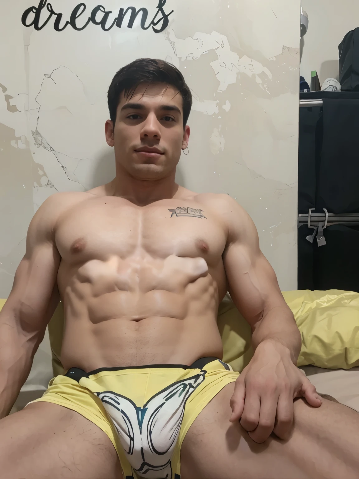 Super Bodybuilder big chest nude big dick