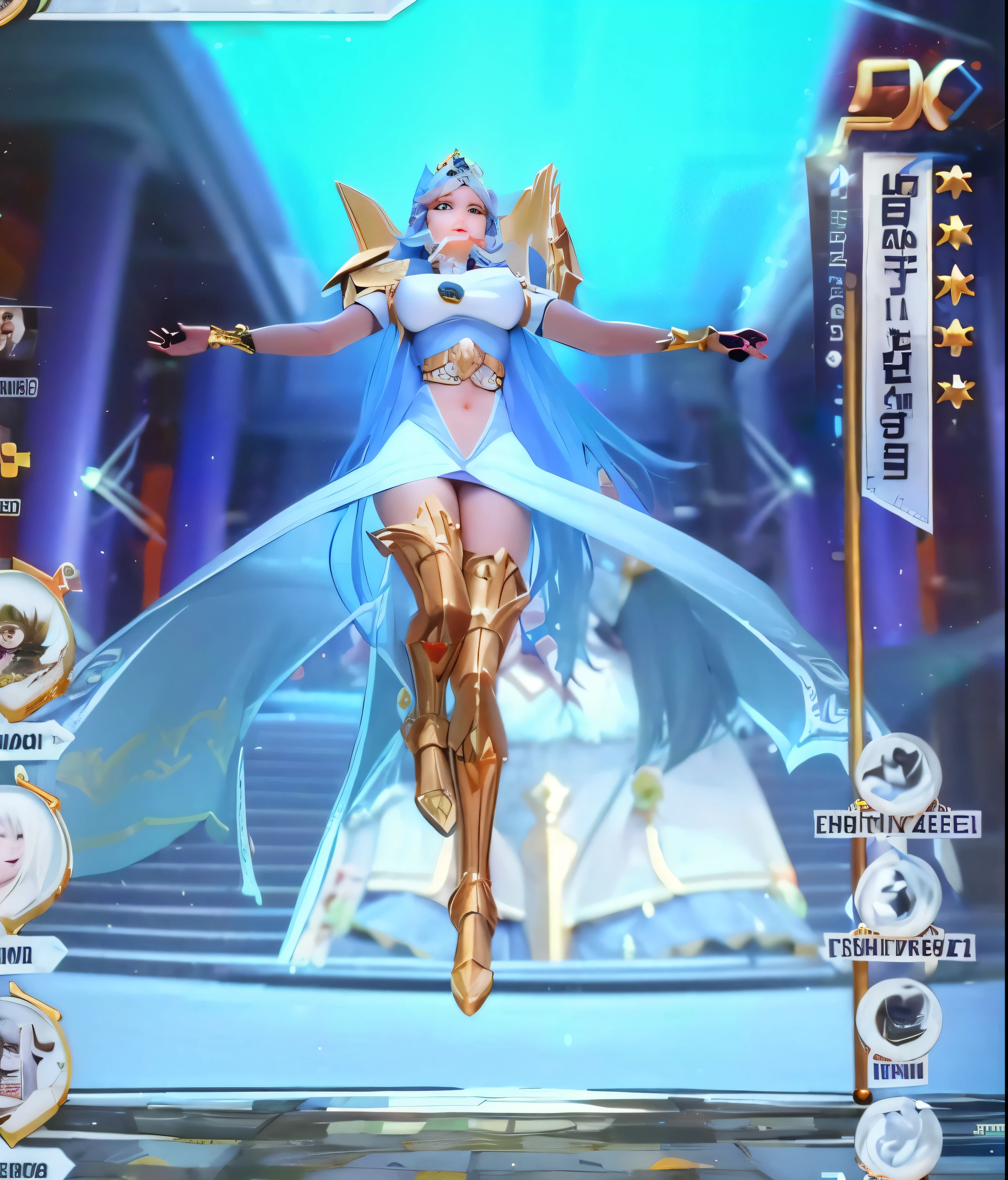 um close de uma pessoa em um palco com uma espada, mystical atlantean valkyrie, girl of the zodiac knights, imperatriz ciborgue futurista, Deusa da Luz, Deusa Dourada Atena, O Marinheiro Galaxia. lindo, portrait girl of the zodiac knights, Deusa grega Atena, O Deus Atena, Venus goddess Athena, Epic 3D Yemaya, aparece como a deusa do fogo