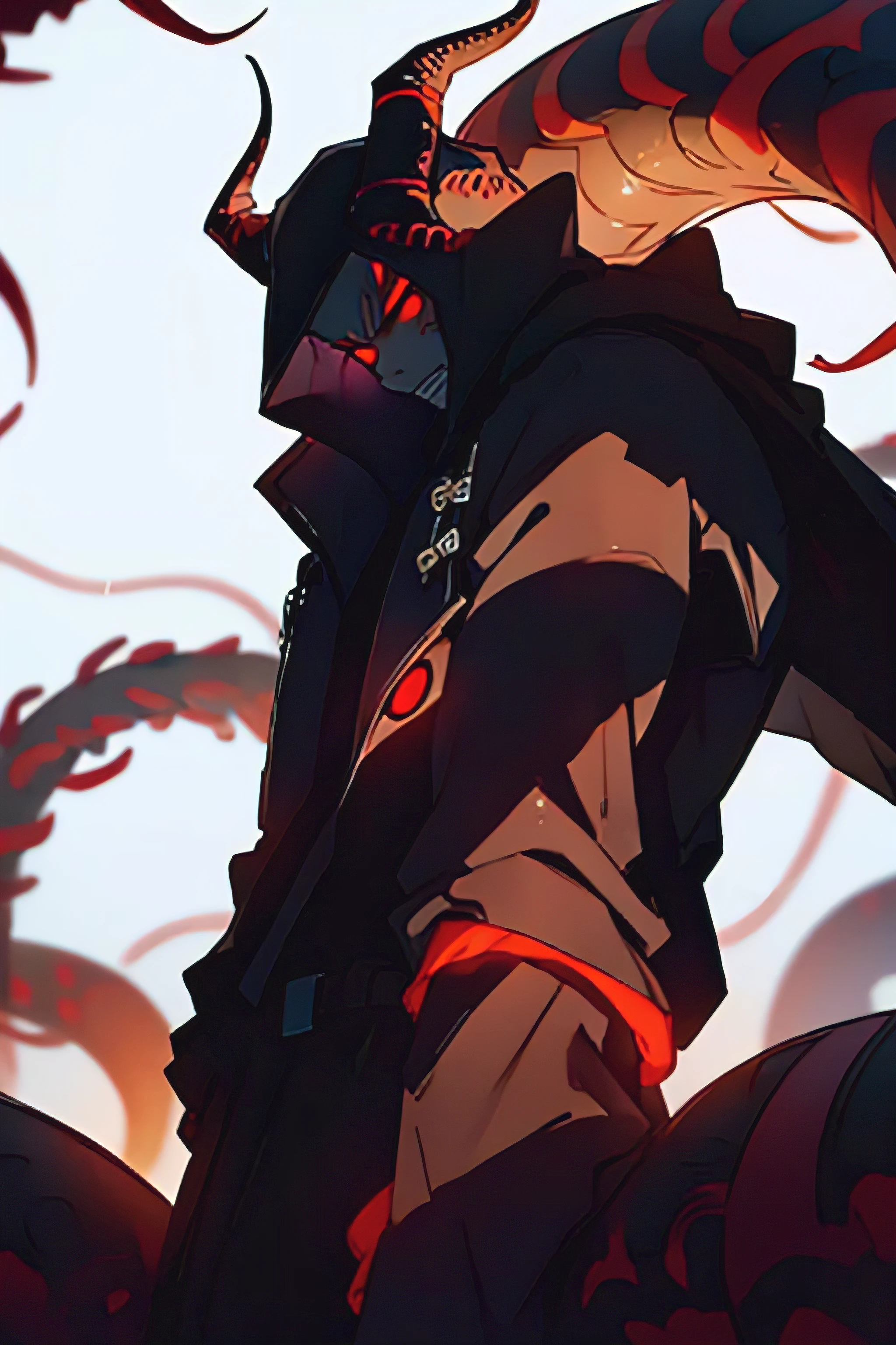 This is a guy who can't even see his face, just a black shadow, with a pair of giant red eyes, surrounded by something that looks like tentacles. Mysterious and great.