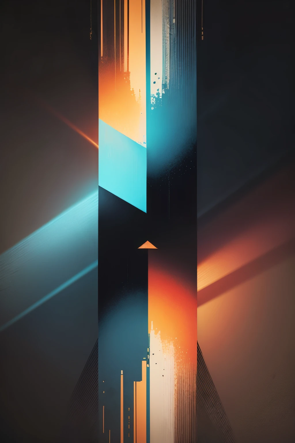 abstract triangle, Abstract Realities, black, blue, grey background