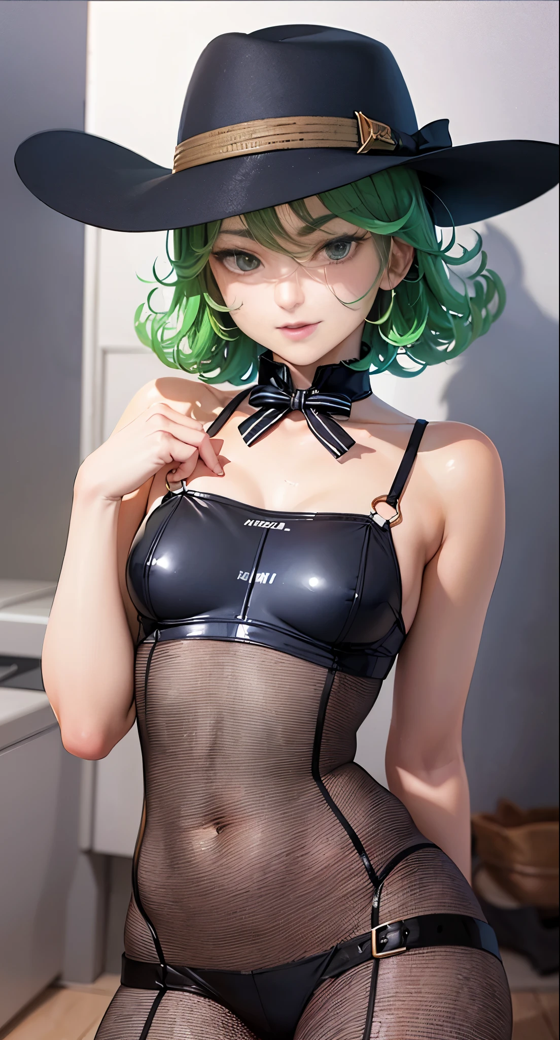 (Obra maestra, Mejor calidad:1.2), tiro de vaquero, solo, 1 chica, tatsumaki, sonrisa lujuriosa, boca cerrada, mirando al espectador, es, Caderas anchas, vestido negro, cielo nocturno, nubes, erotica