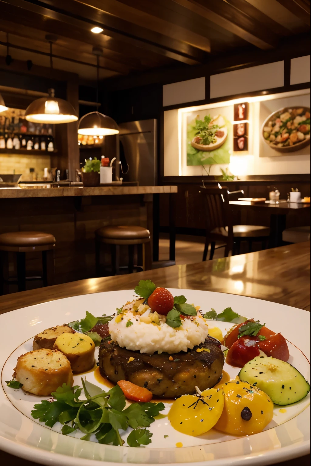 a colorful plate of food,deliciously prepared dishes,various spices and herbs,fresh ingredients and vibrant flavors,beautifully plated meal,tantalizing aroma,scrumptious and mouthwatering bites,(best quality,highres) food photography,culinary delights,appetizing and irresistible cuisine,tempting desserts,artisanal creations,(realistic) textures and details,diverse culinary traditions,gastronomic adventure,tasting menu extravaganza,exquisite presentation,pleasing symphony of flavors,innovative and creative cooking techniques,meticulously crafted dishes,harmonious blend of ingredients,artistic food styling,luxurious ingredients,world-class chef creations,culinary masterpiece,colorful and captivating dishes,flavorful journey for the senses,elevated dining experience,foodie's paradise,delectable and satisfying feast,(vivid colors) and contrast in plating,stunning food composition,professional food styling,alluring fusion of global cuisines,ample selection of vegetarian options,protein-packed meat entrées,freshly caught seafood specialties,authentic local dishes,hearty comfort food,balanced and wholesome meals,sophisticated dinner parties,relaxed and cozy brunch setting,homemade rustic recipes,farm-to-table concept,buzzing street food markets,interactive cooking classes,indulgent sweet treats,exclusive wine pairings,Ethiopian,Japanese,Italian,Indian,Thai,Mexican,American-French fusion culinary journey