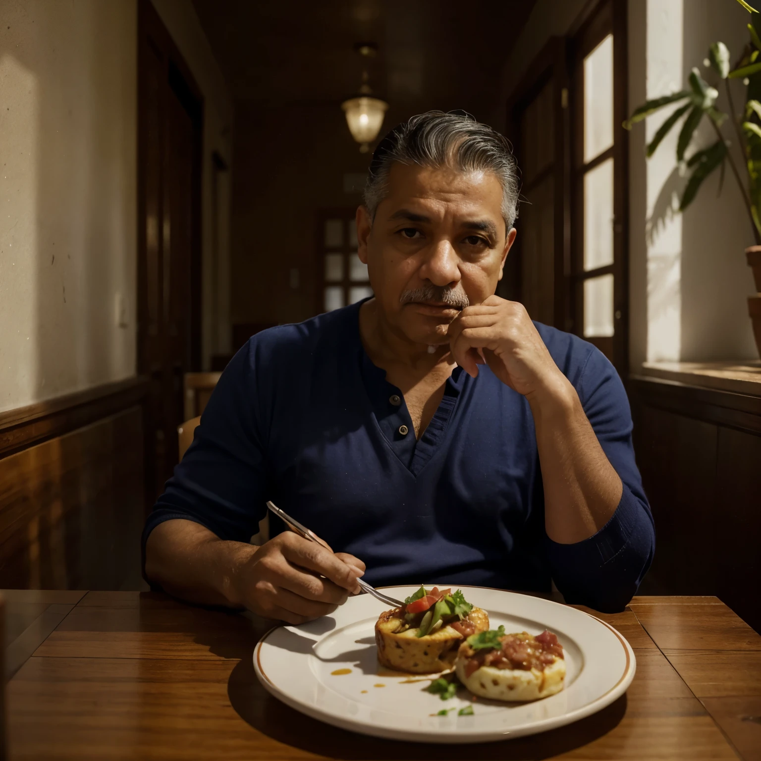 there is a man sitting at a table with a plate of food, luis nieves sr, jose miguel roman frances, photo of a man, victor maristane, salustiano garcia cruz, heraldo ortega, eloy morales, taken in the early 2020s, juan diaz canales, joseph moncada, mario martinez