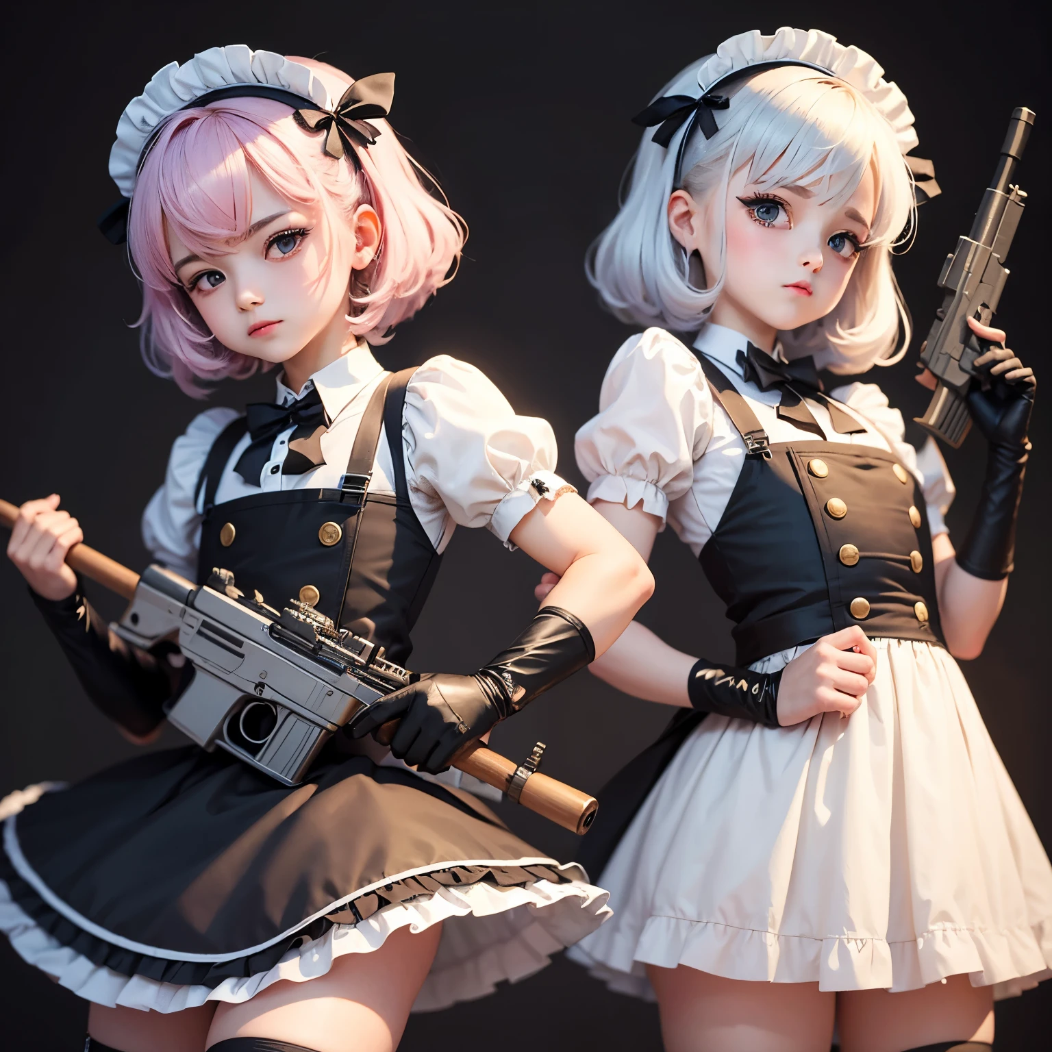 Femboy cute boy  little  maid boy gun fire